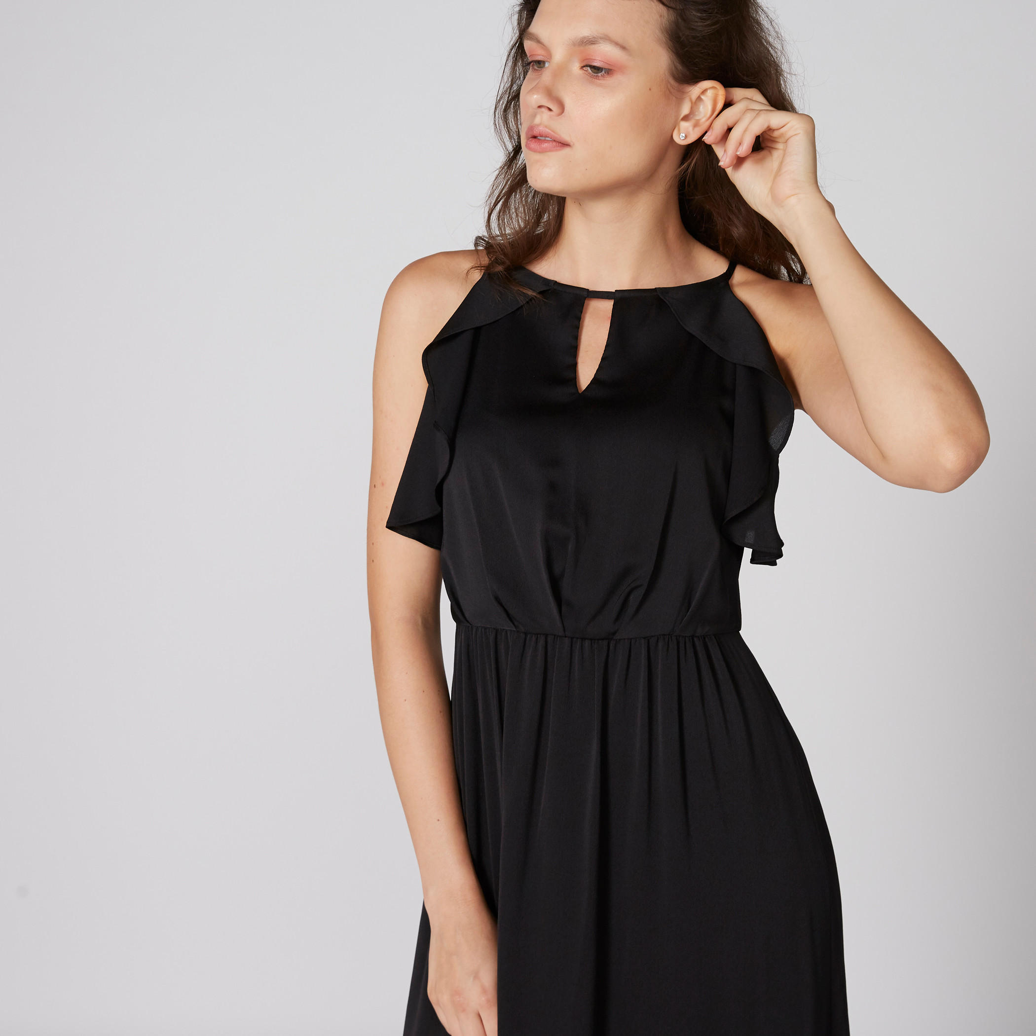 فستان ماكسي بلا أكمام بتفاصيل كشكش وفتحة جانبية-women-clothing-dresses-image-4