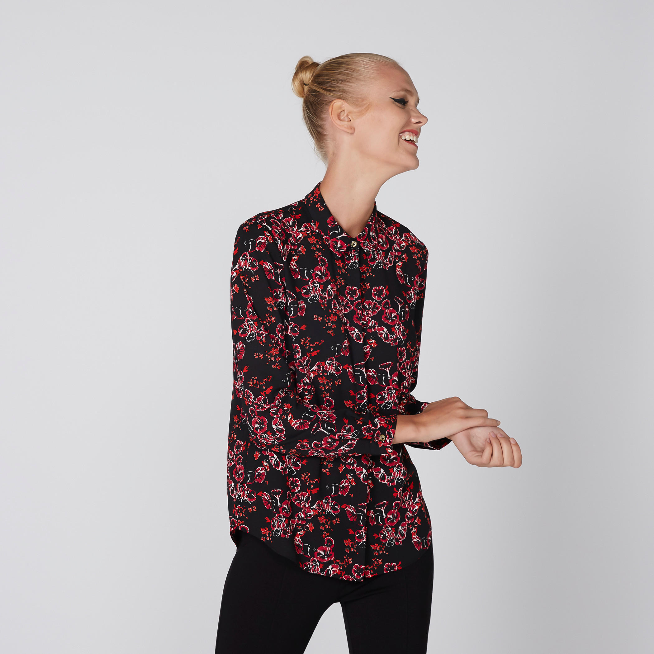 Printed Shirt with Long Sleeves and Concealed Placket-women-clothing-shirtsandblouses-shirts-image-1