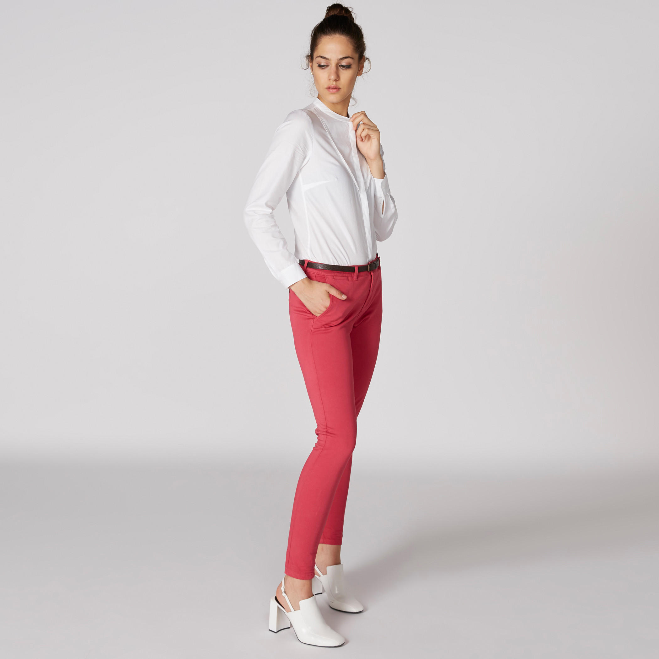 قميص بياقة ماندارين وأكمام طويلة ووصلة أزرار مخفية-women-clothing-shirtsandblouses-shirts-image-1