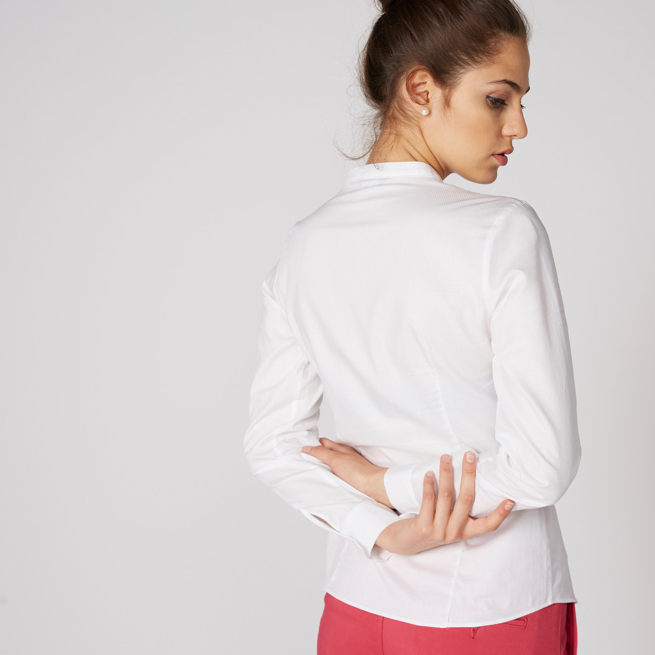 قميص بياقة ماندارين وأكمام طويلة ووصلة أزرار مخفية-women-clothing-shirtsandblouses-shirts-image-2