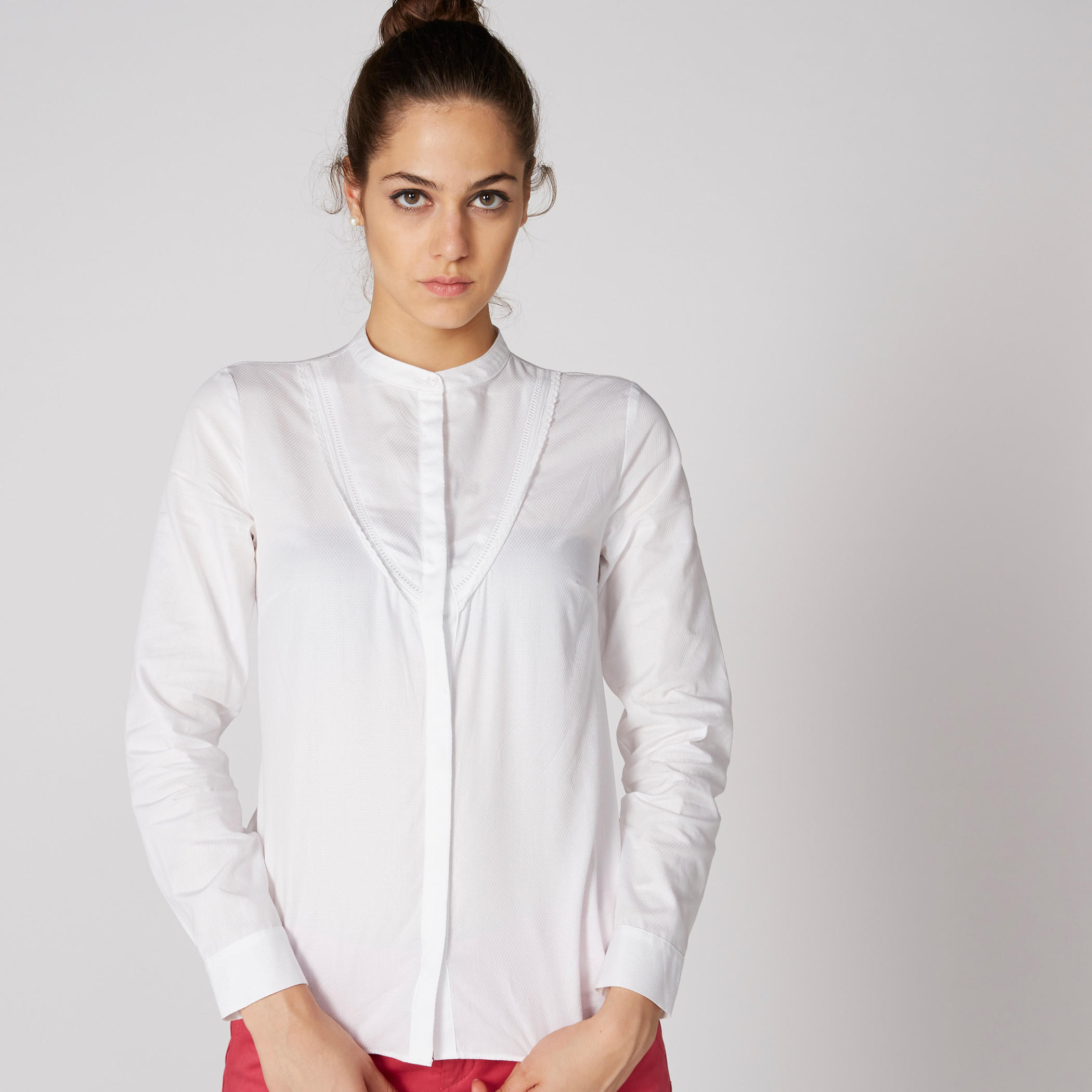 قميص بياقة ماندارين وأكمام طويلة ووصلة أزرار مخفية-women-clothing-shirtsandblouses-shirts-image-3
