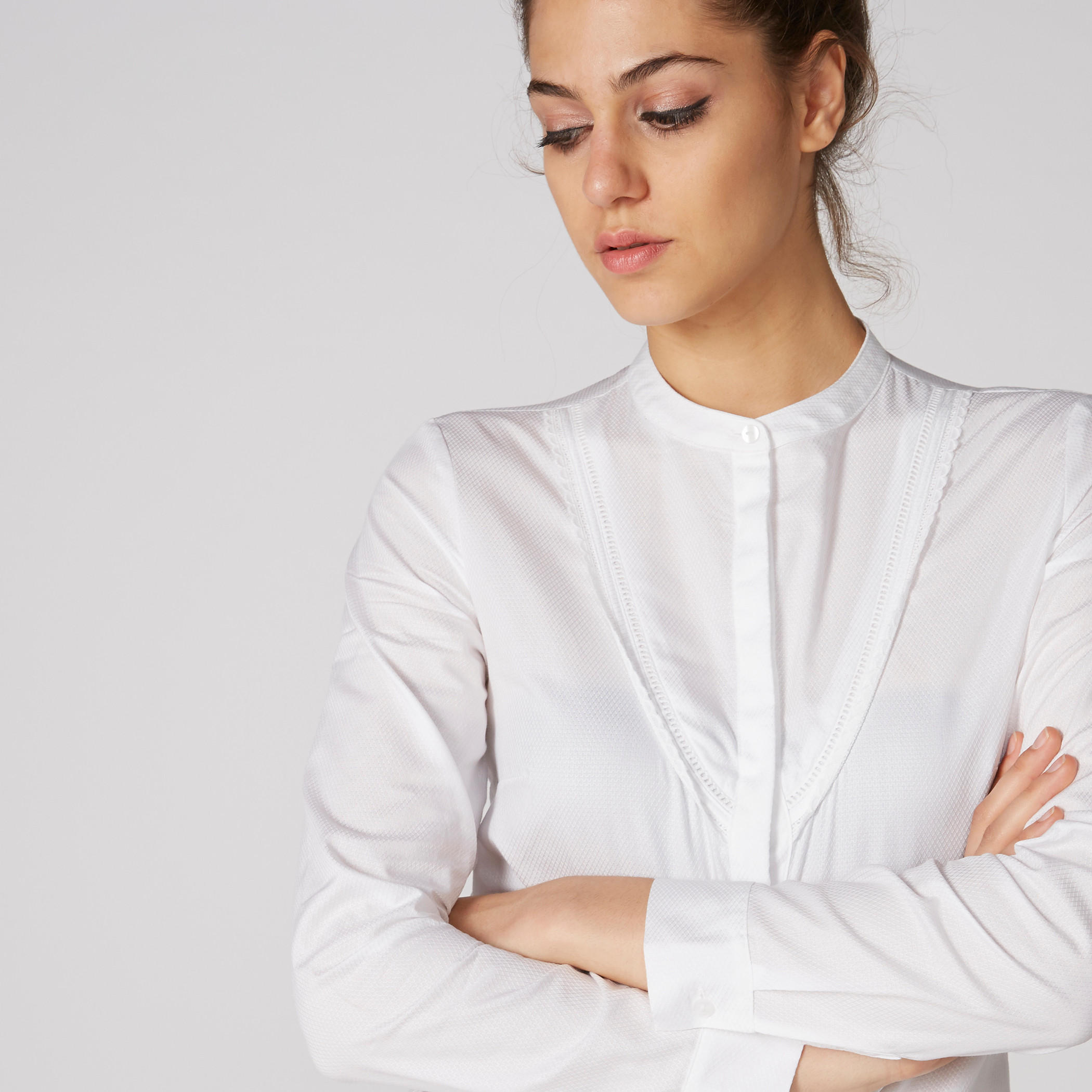 قميص بياقة ماندارين وأكمام طويلة ووصلة أزرار مخفية-women-clothing-shirtsandblouses-shirts-image-4