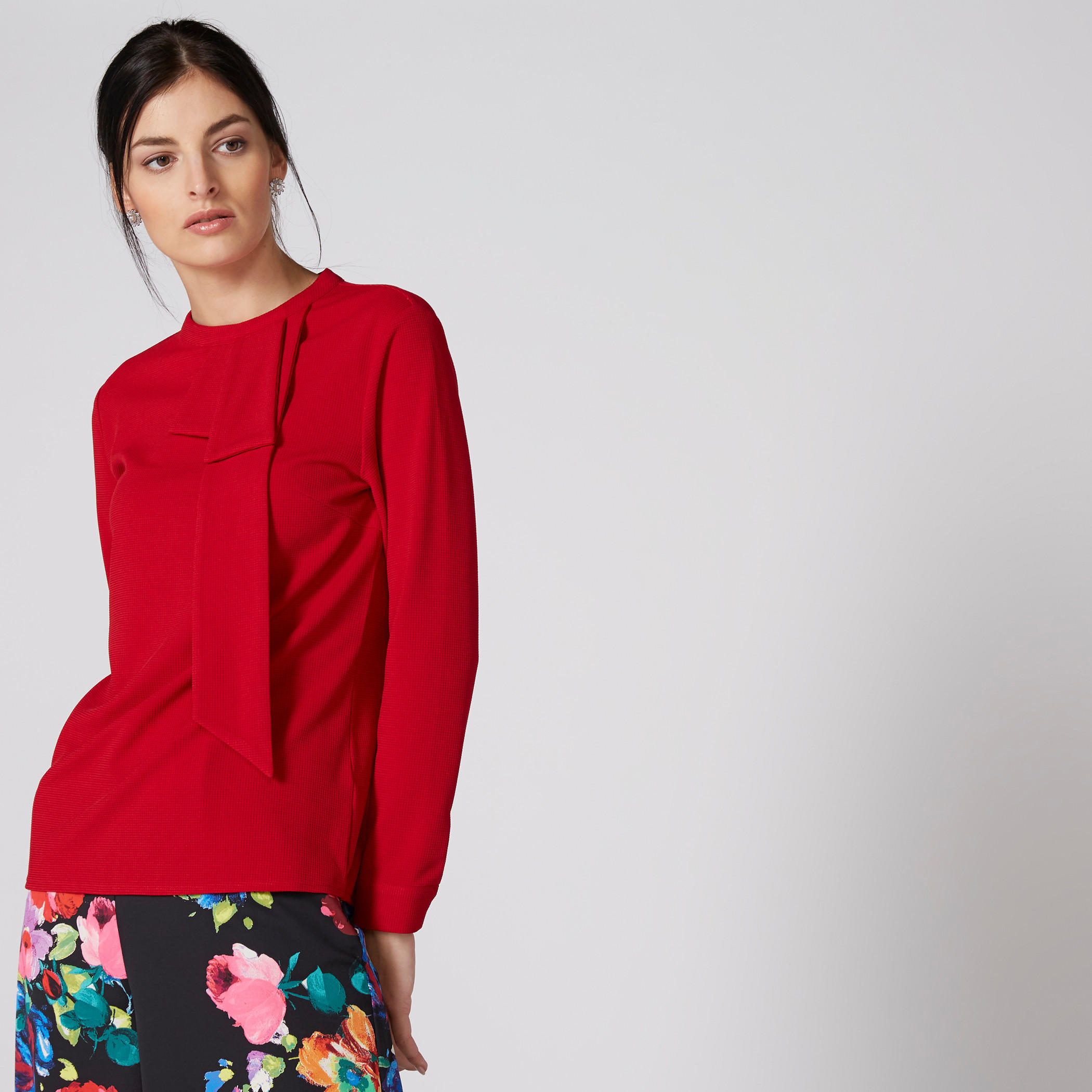 بلوزة بياقة مستديرة وأكمام طويلة وسحّاب إغلاق-women-clothing-shirtsandblouses-blouses-image-1