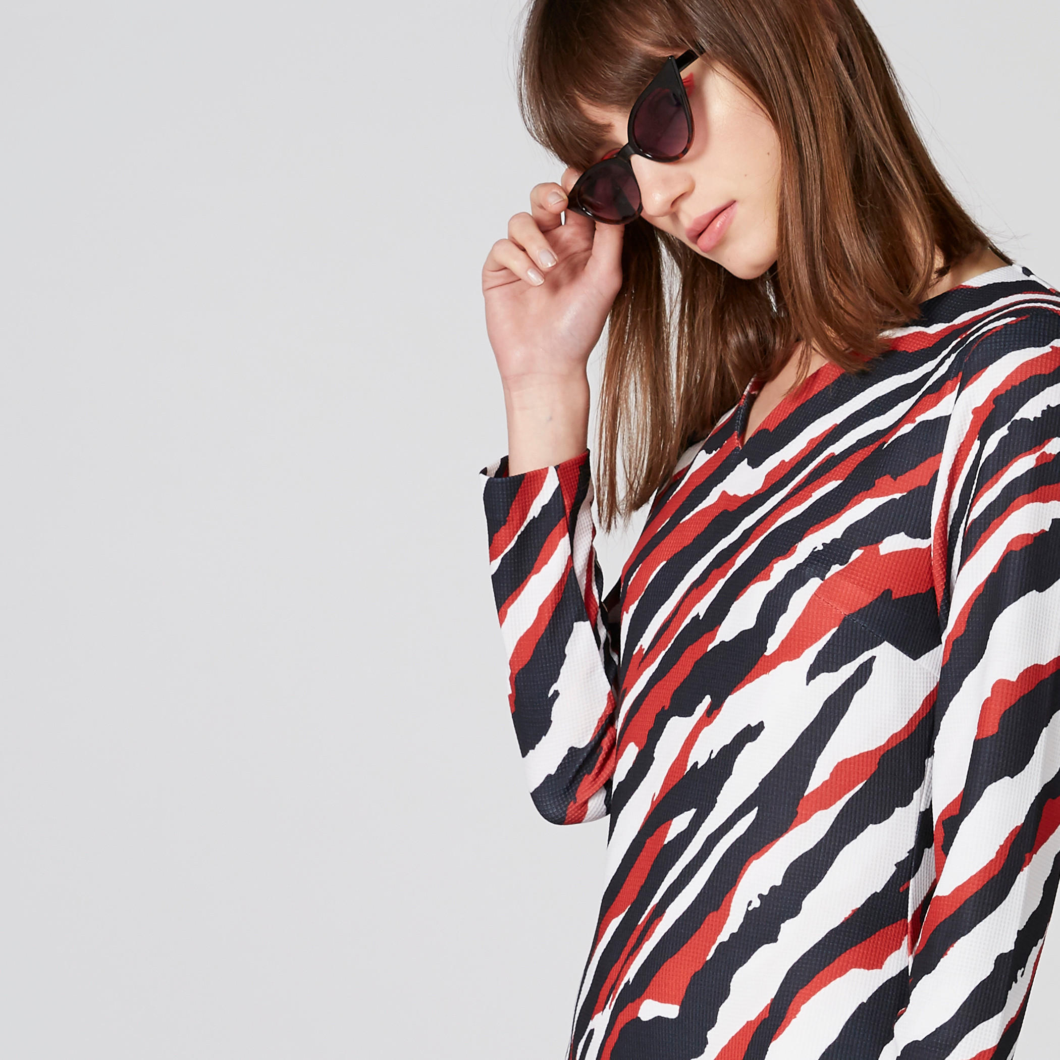 فستان ميدي بياقة فولت وأكمام طويلة وطبعات-women-clothing-dresses-image-4