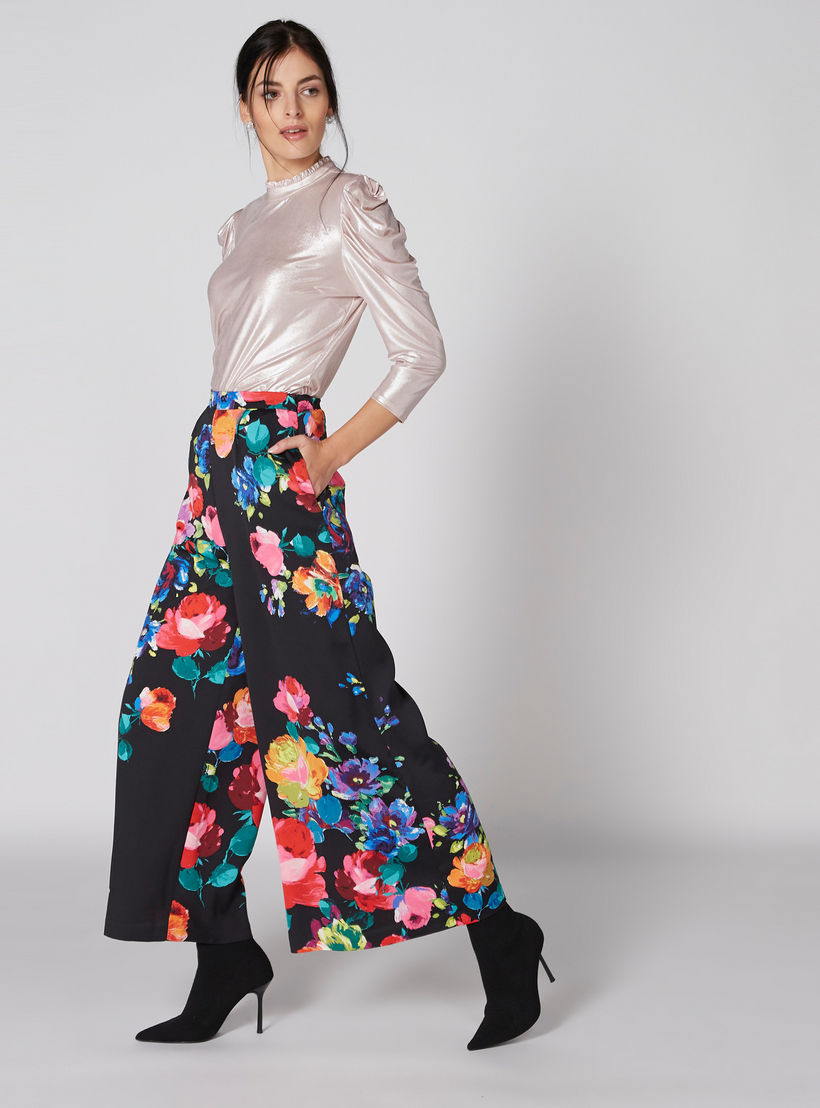 بنطال بالازو بخصر مطّاطي وجيوب وطبعات-women-clothing-bottoms-trousers-image-1