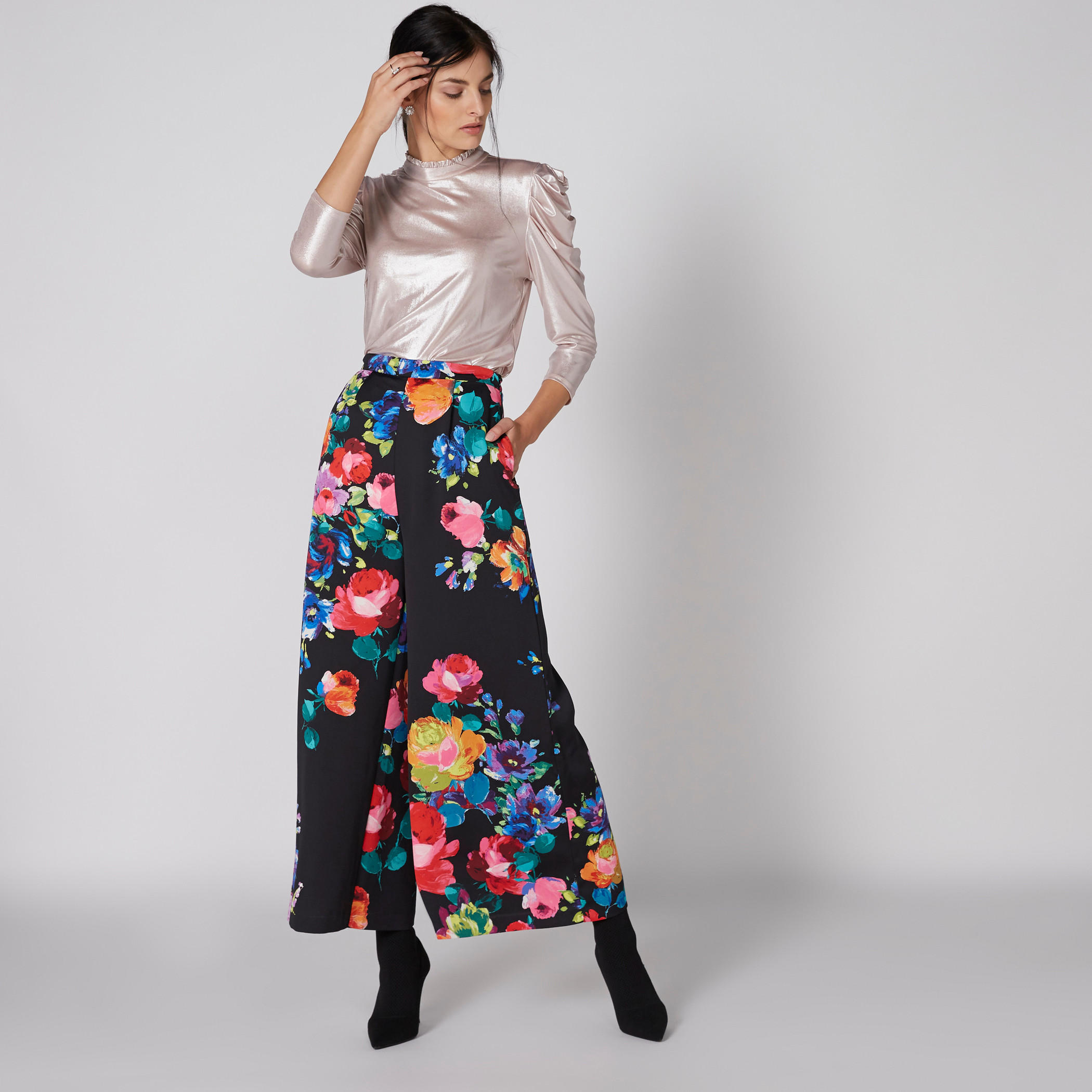 بلوزة بياقة عالية وأكمام طويلة ومشبك إغلاق ناعم-women-clothing-shirtsandblouses-blouses-image-3