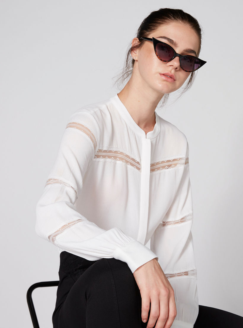 قميص بياقة ماندارين وتفاصيل دانتيل وأكمام طويلة-women-clothing-shirtsandblouses-shirts-image-2