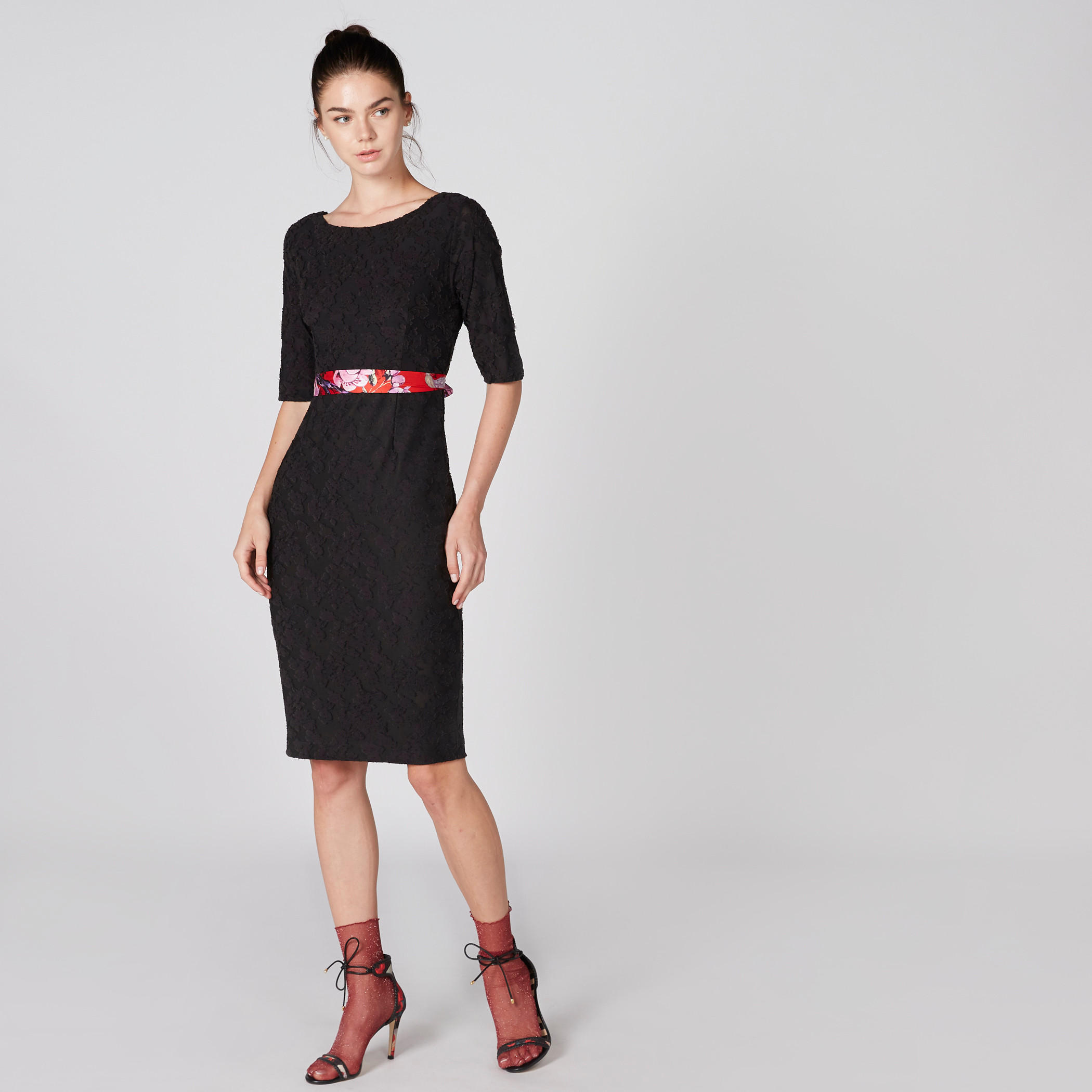 فستان ضيّق بارز الملمس بسحّاب إغلاق وفتحة-women-clothing-dresses-image-3