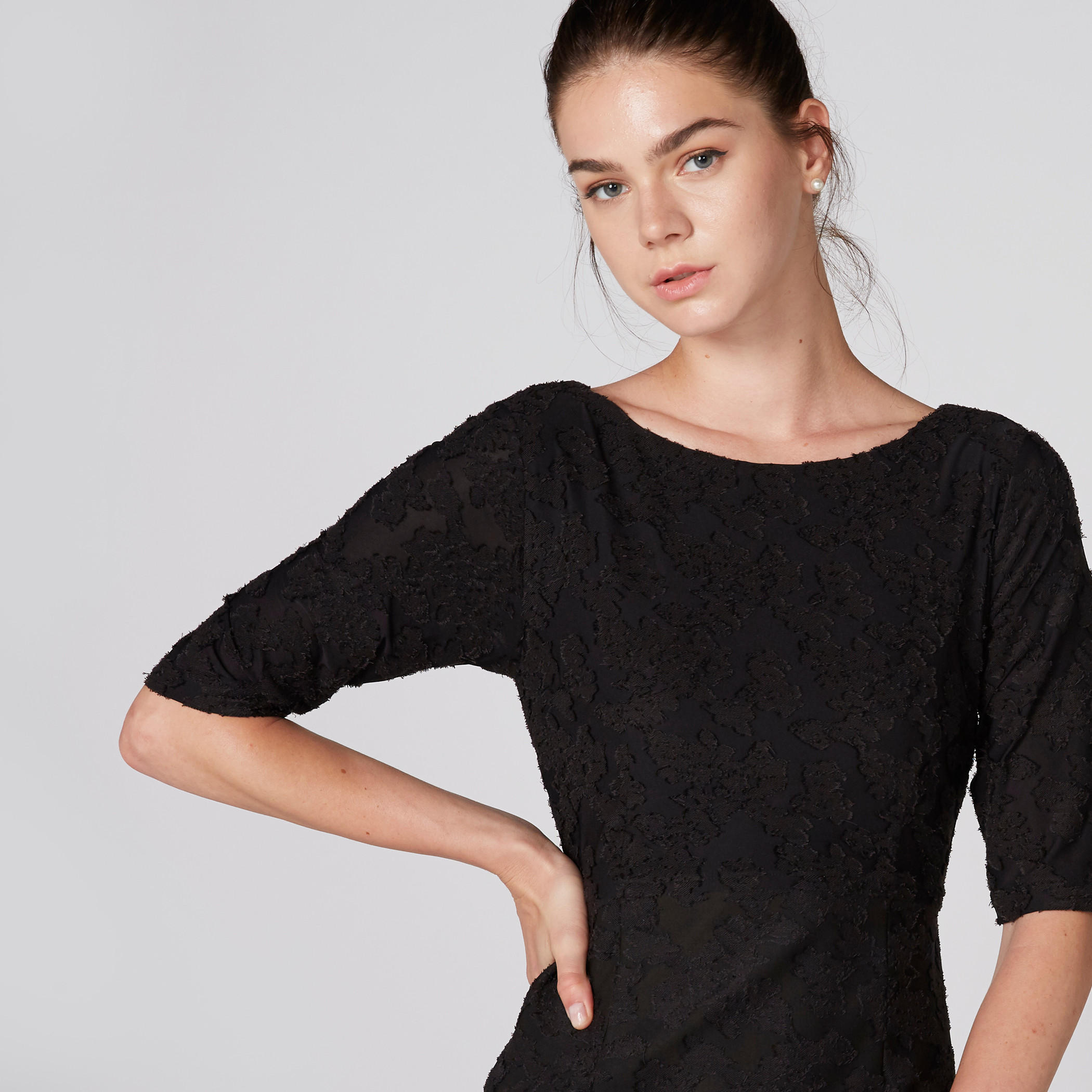 فستان ضيّق بارز الملمس بسحّاب إغلاق وفتحة-women-clothing-dresses-image-4