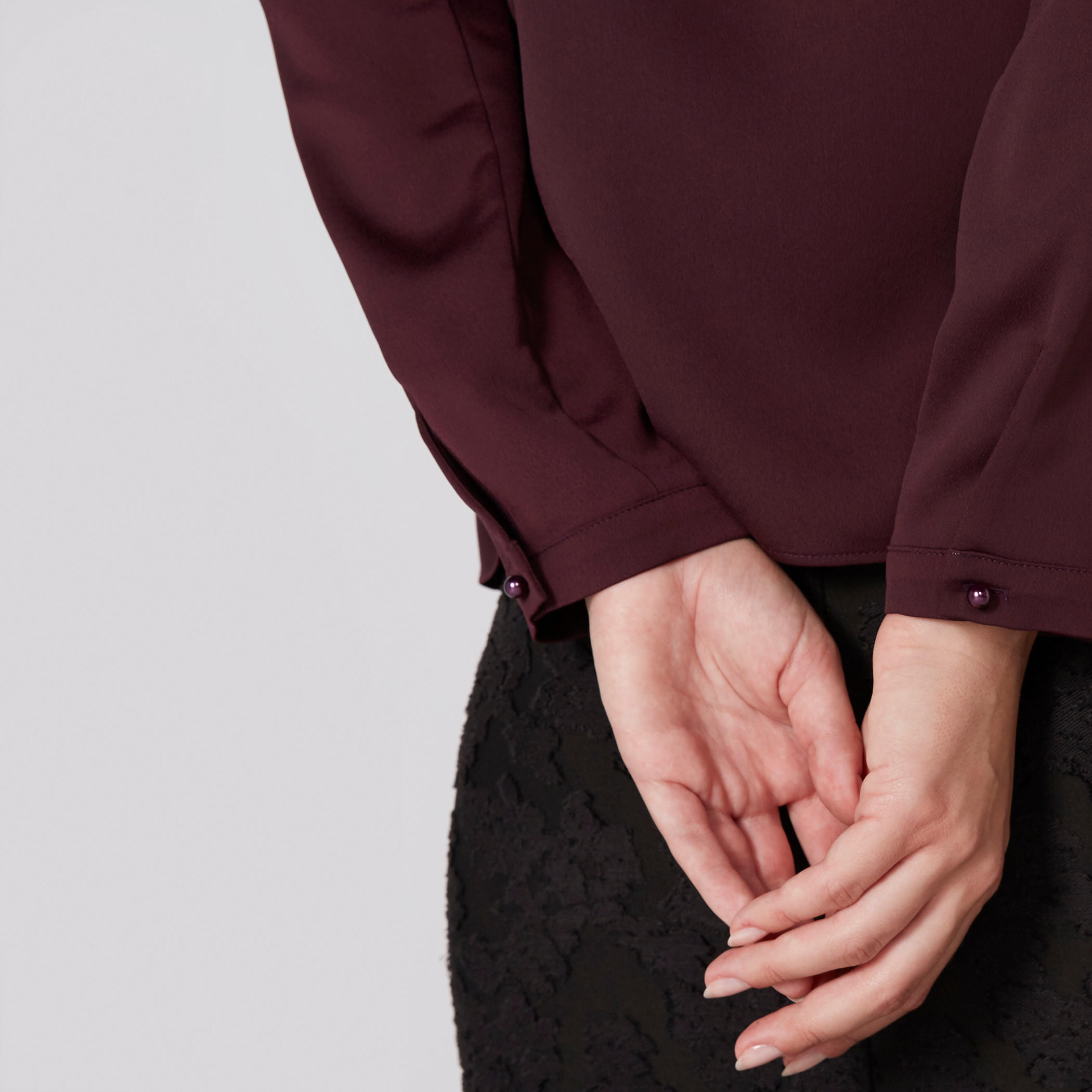 قميص بياقة ماندارين وأكمام طويلة وتفاصيل دانتيل-women-clothing-shirtsandblouses-blouses-image-5