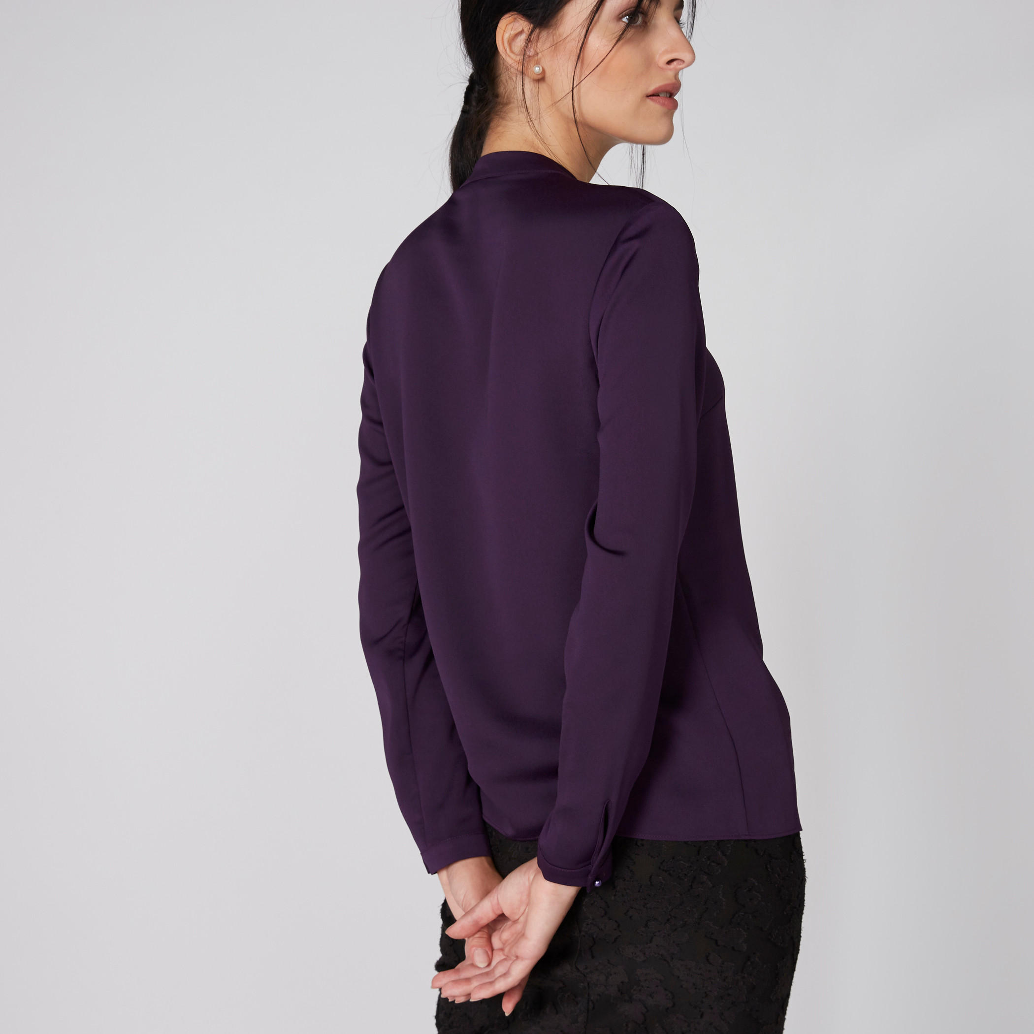 قميص بياقة ماندارين وأكمام طويلة وتفاصيل دانتيل-women-clothing-shirtsandblouses-blouses-image-2