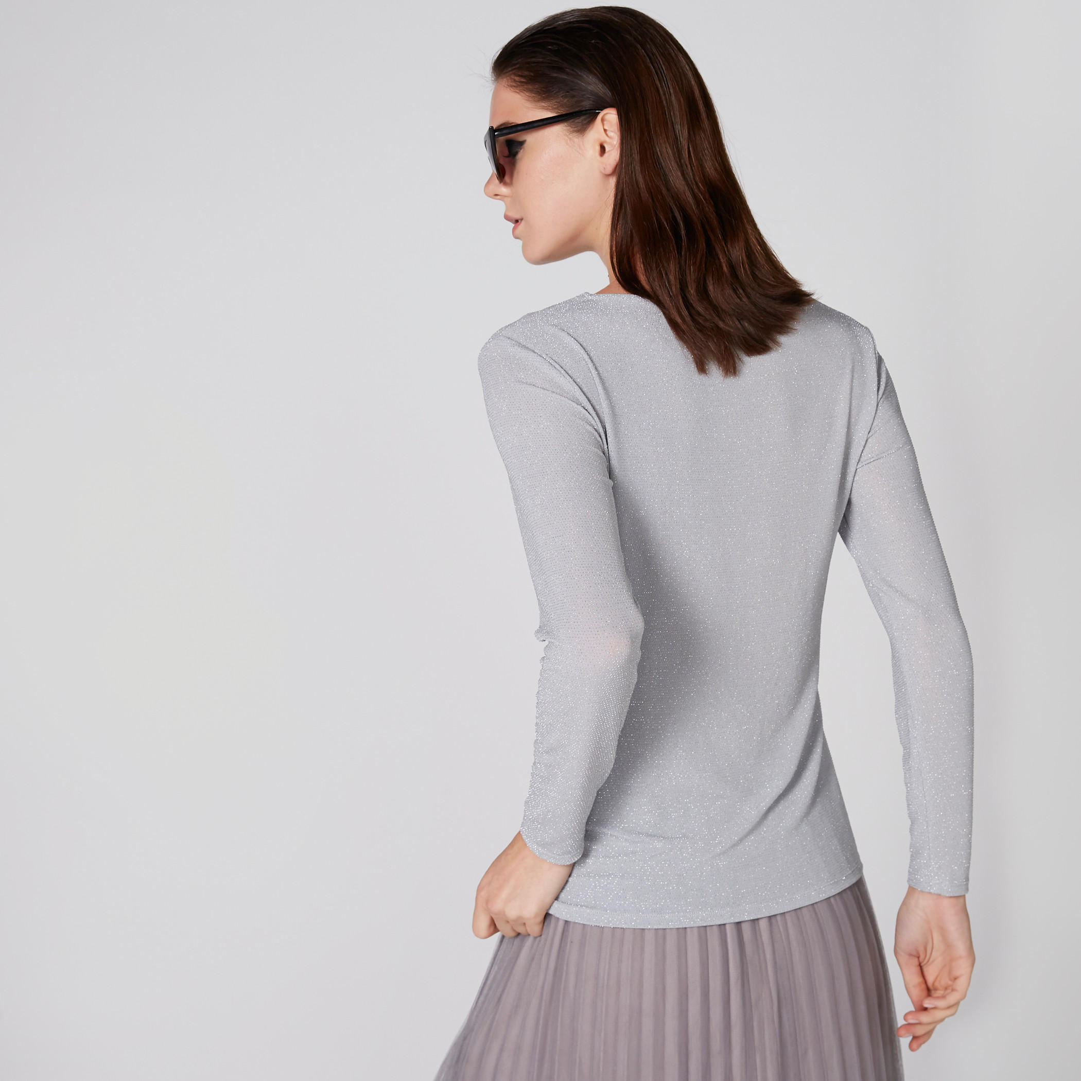 بلوزة بارزة الملمس بياقة مستديرة وأكمام طويلة-women-clothing-shirtsandblouses-blouses-image-2