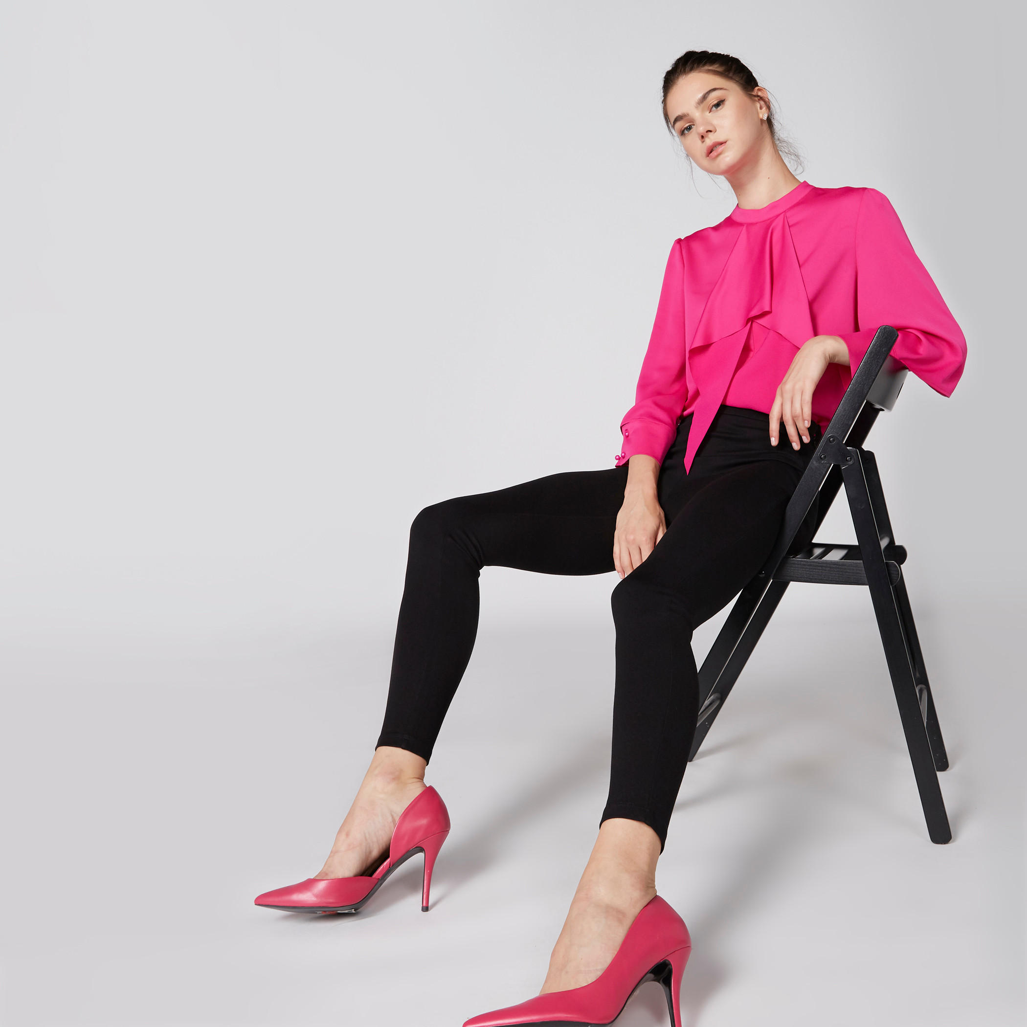 بنطال بونتي طويل بخصر مطّاطي-women-clothing-bottoms-trousers-image-1