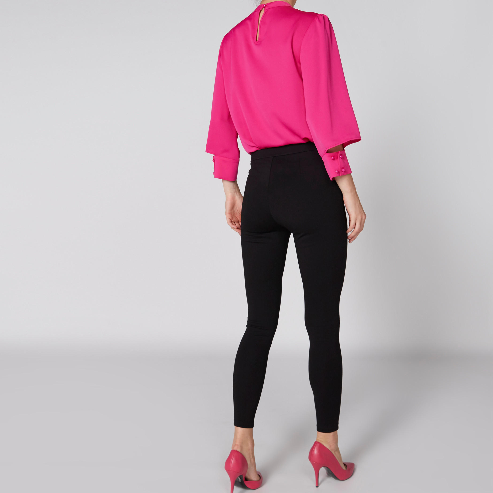 بنطال بونتي طويل بخصر مطّاطي-women-clothing-bottoms-trousers-image-2