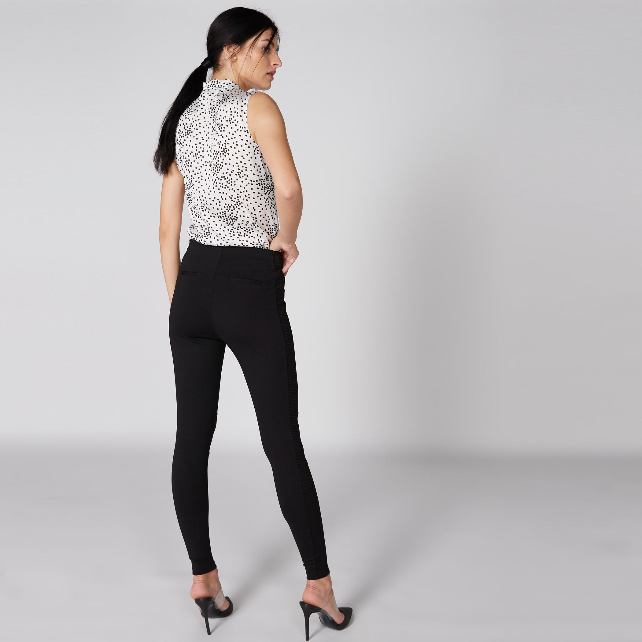 بنطال بونتي طويل بخصر مطّاطي-women-clothing-bottoms-trousers-image-2
