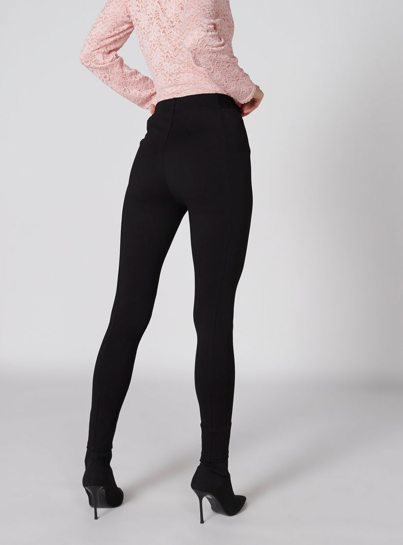 بنطال بونتي بخصر مطّاطي وتفاصيل دانتيل-women-clothing-bottoms-trousers-image-2