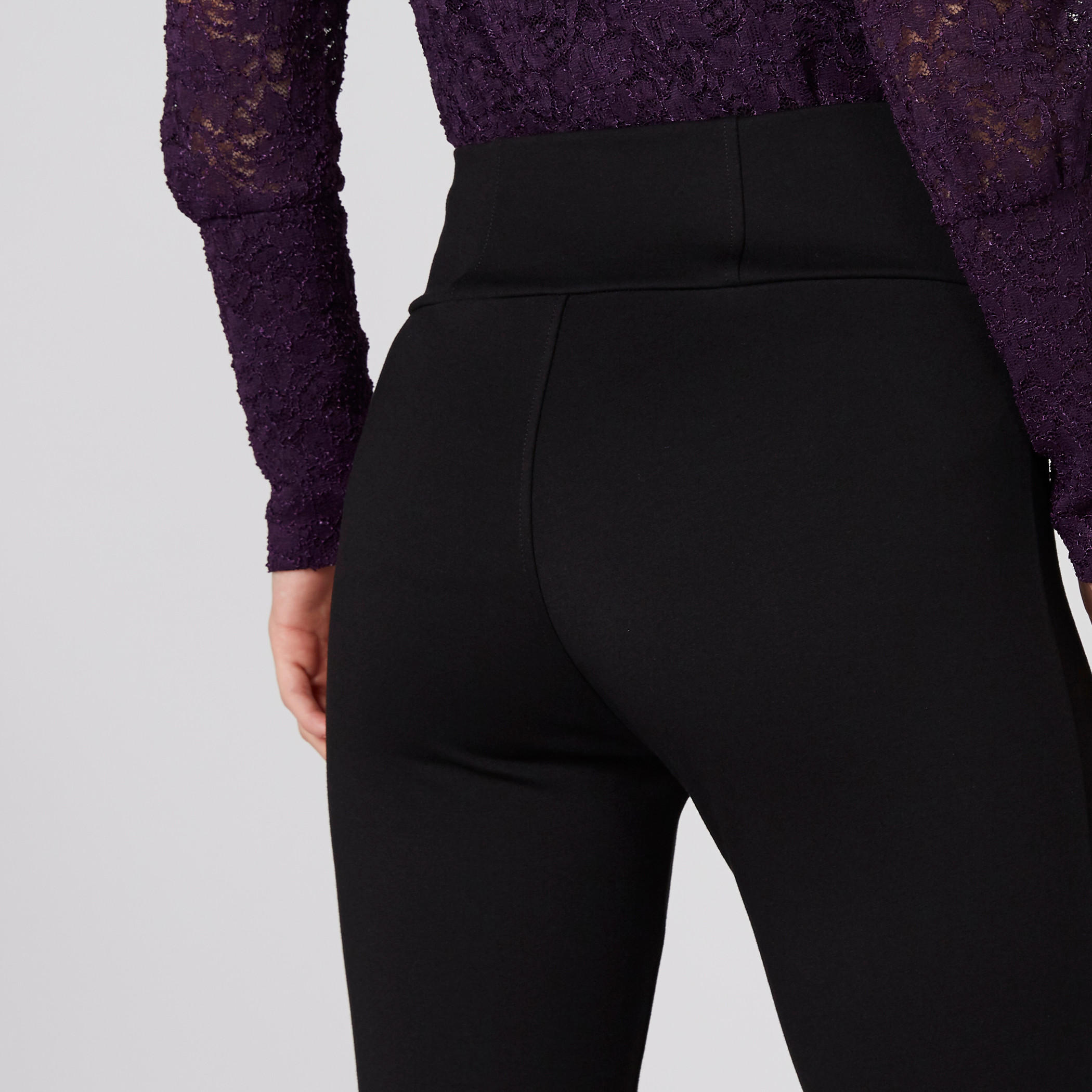 بنطال بونتي طويل بخصر مطّاطي-women-clothing-bottoms-trousers-image-4