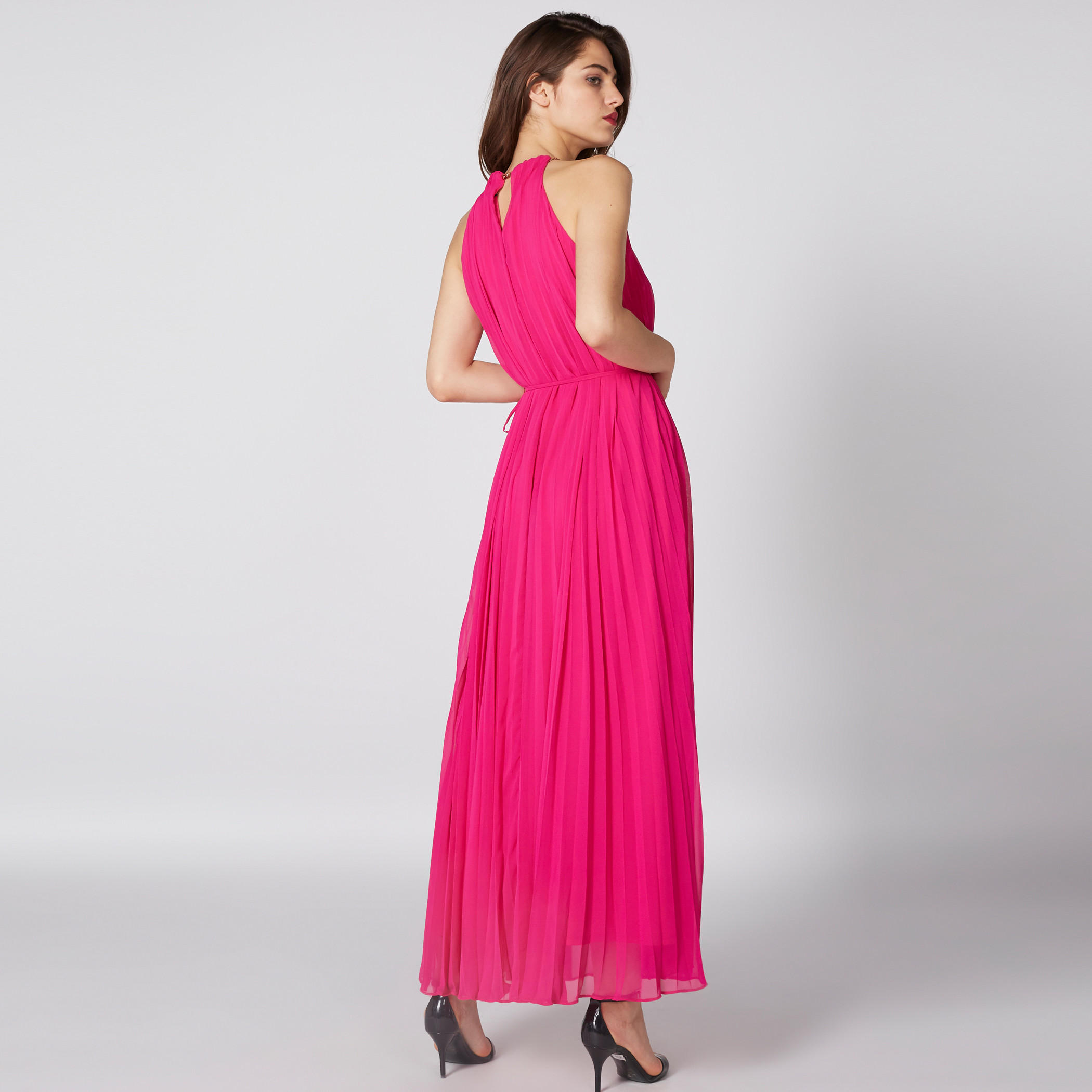 فستان طويل بأربطة وحزام سلسلة-women-clothing-dresses-image-3