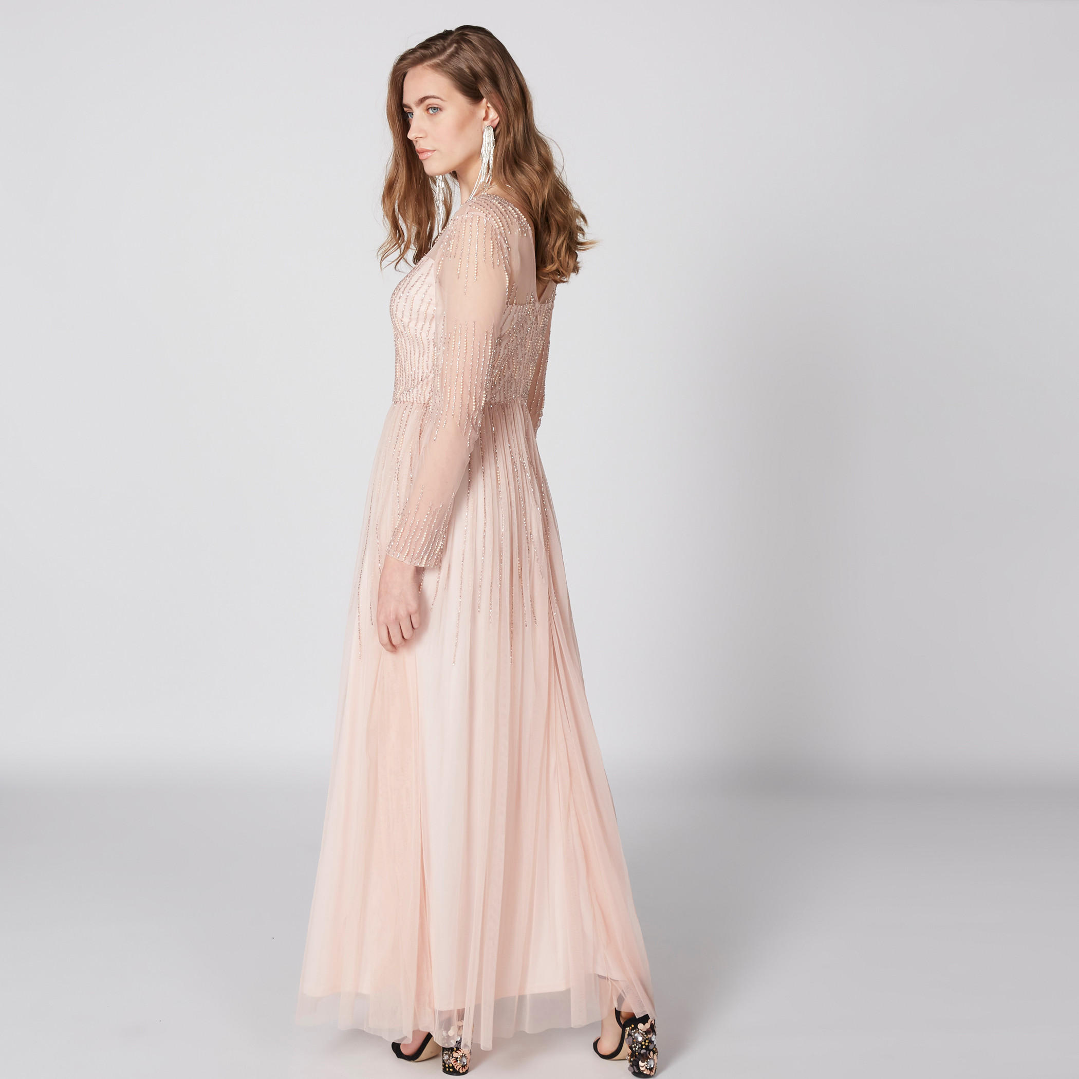 Embellished Maxi Dress with Round Neck and Long Sleeves-women-clothing-dresses-image-3