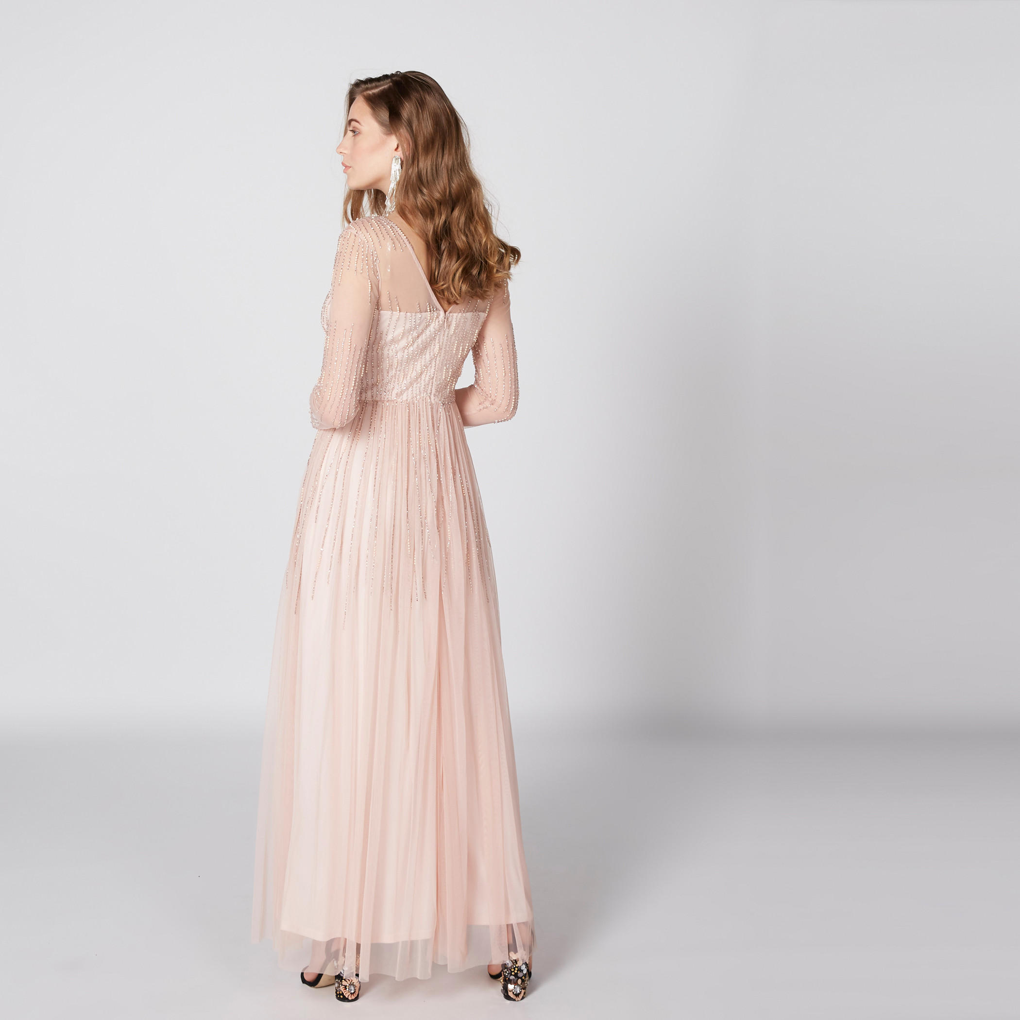 Embellished Maxi Dress with Round Neck and Long Sleeves-women-clothing-dresses-image-5