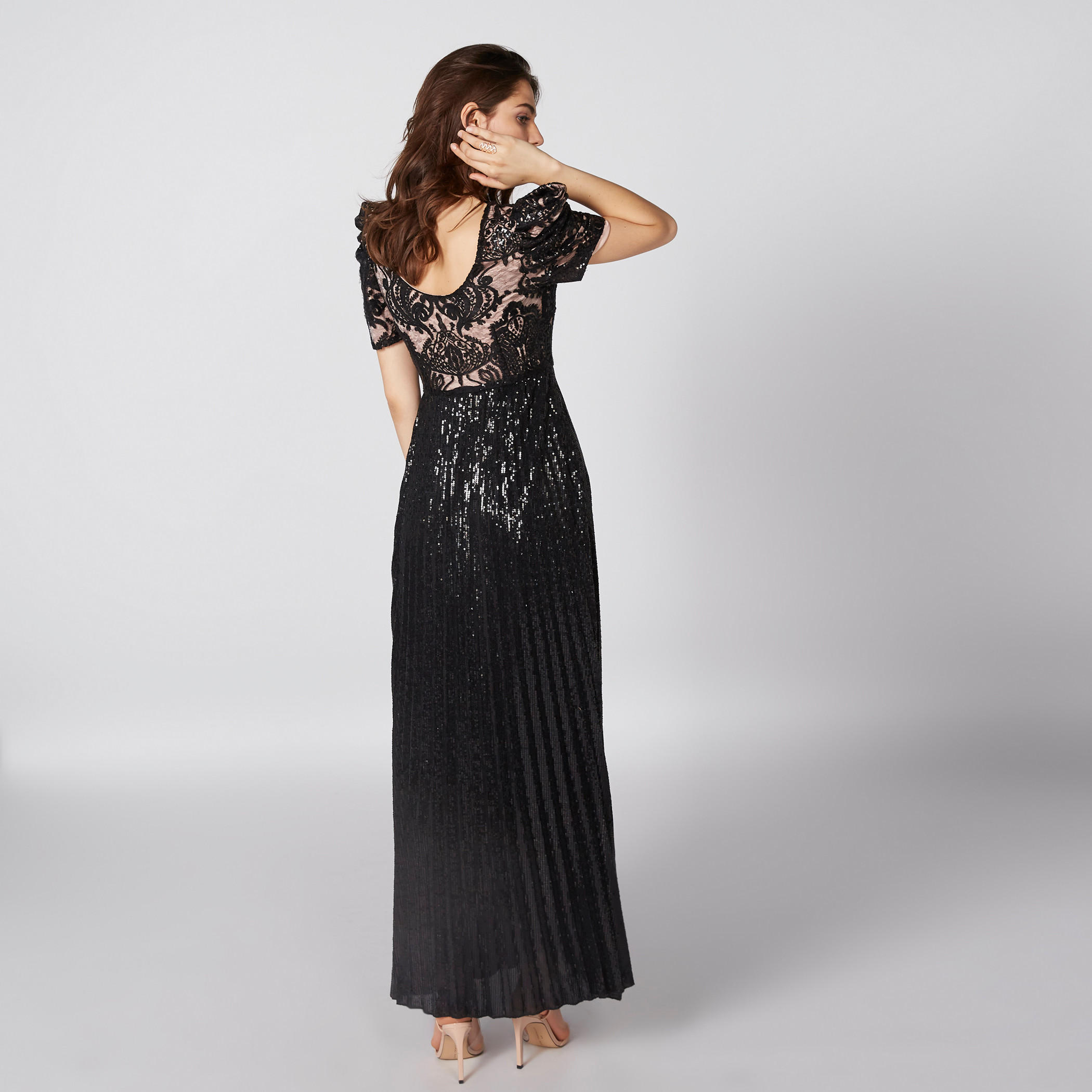 فستان طويل مزين بأكمام قصيرة-women-clothing-dresses-image-5