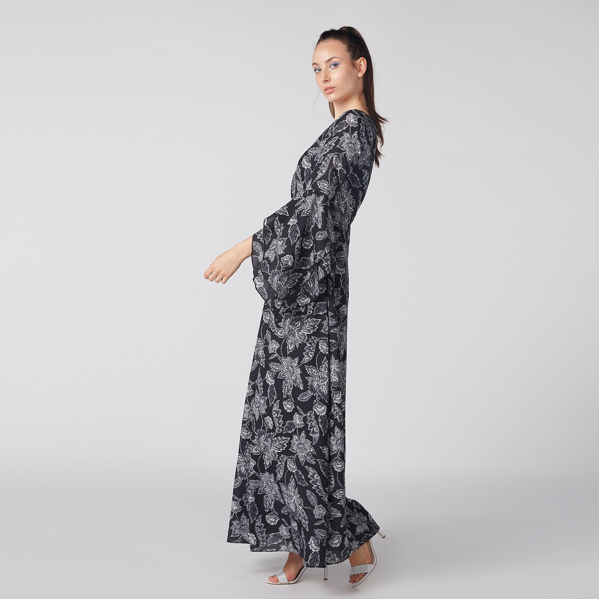 Floral Printed Maxi Dress with Flared Sleeves-women-clothing-dresses-image-3