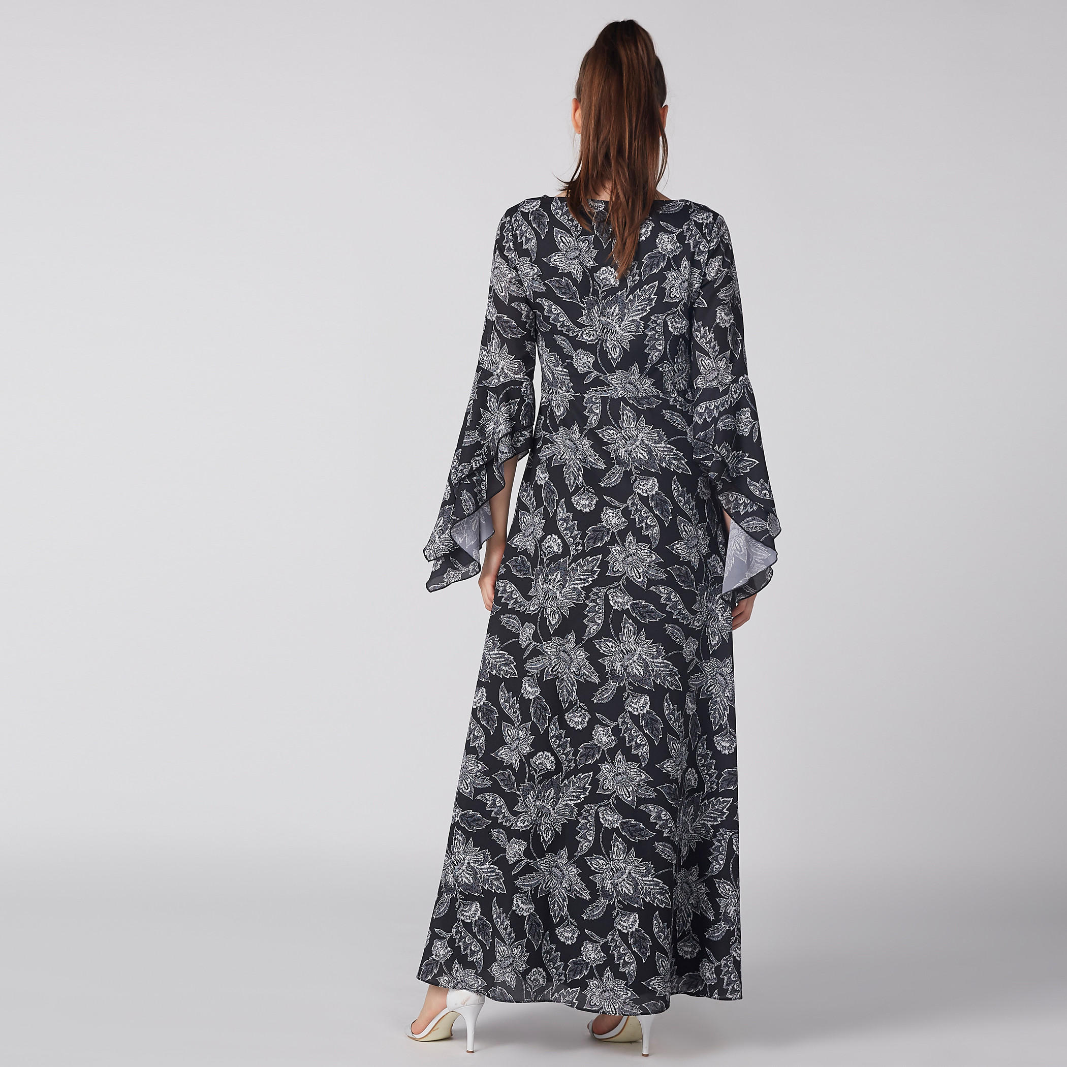 Floral Printed Maxi Dress with Flared Sleeves-women-clothing-dresses-image-4