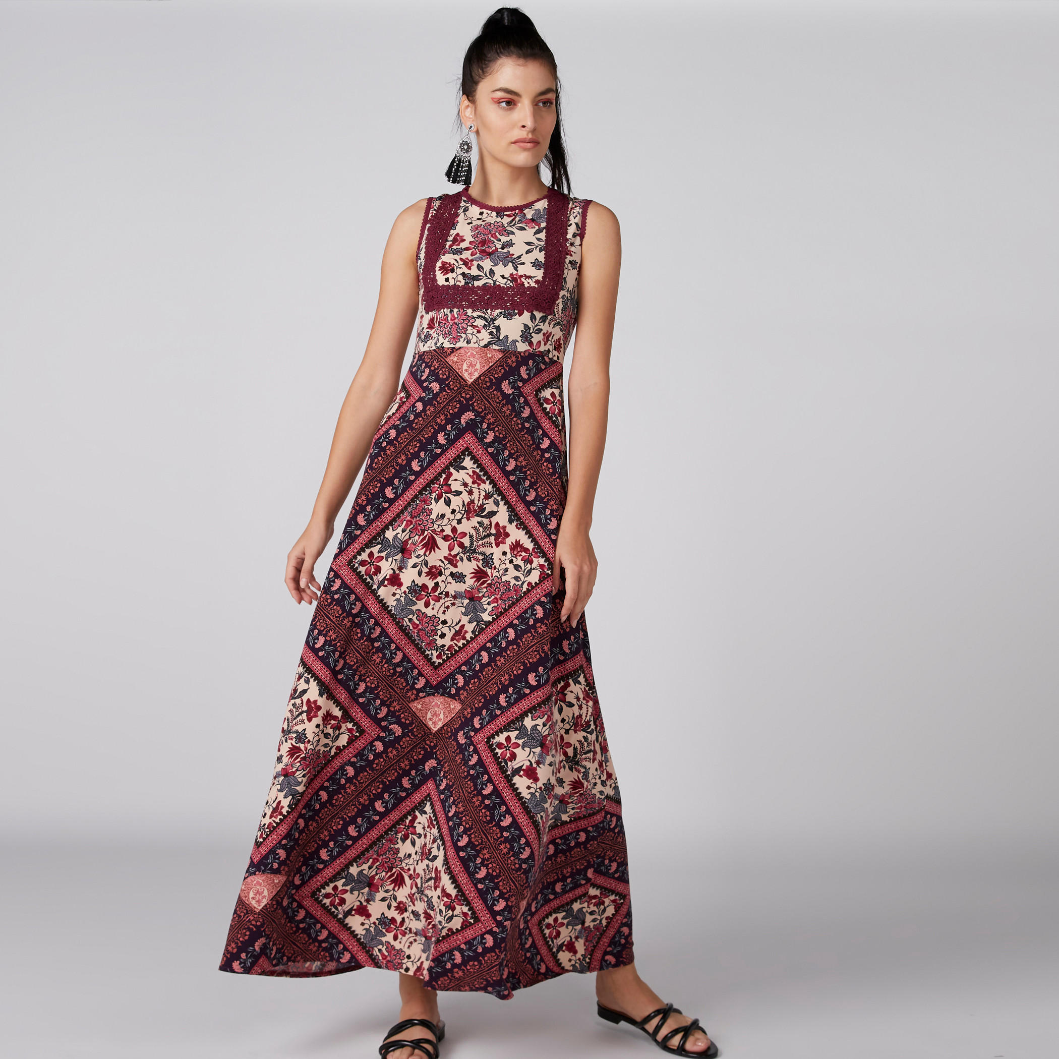 فستان طويل دون أكمام بياقة مستديرة وطبعات-women-clothing-dresses-image-1