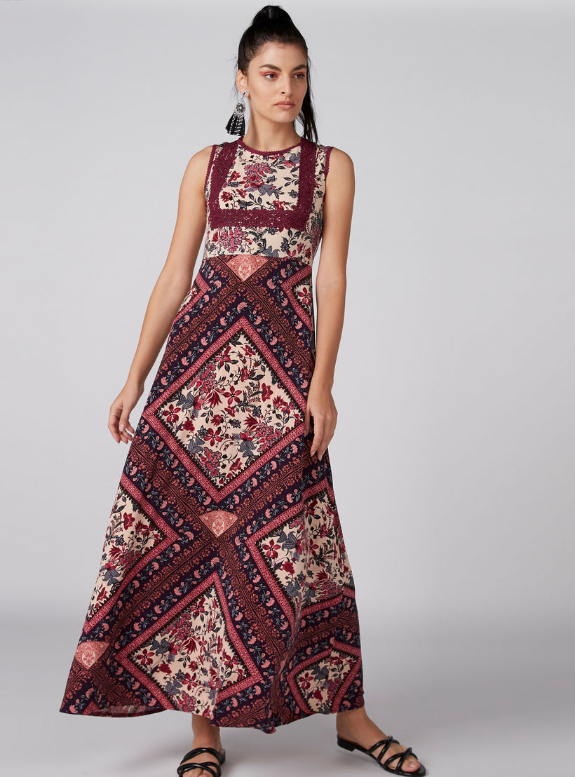 فستان طويل دون أكمام بياقة مستديرة وطبعات-women-clothing-dresses-image-1