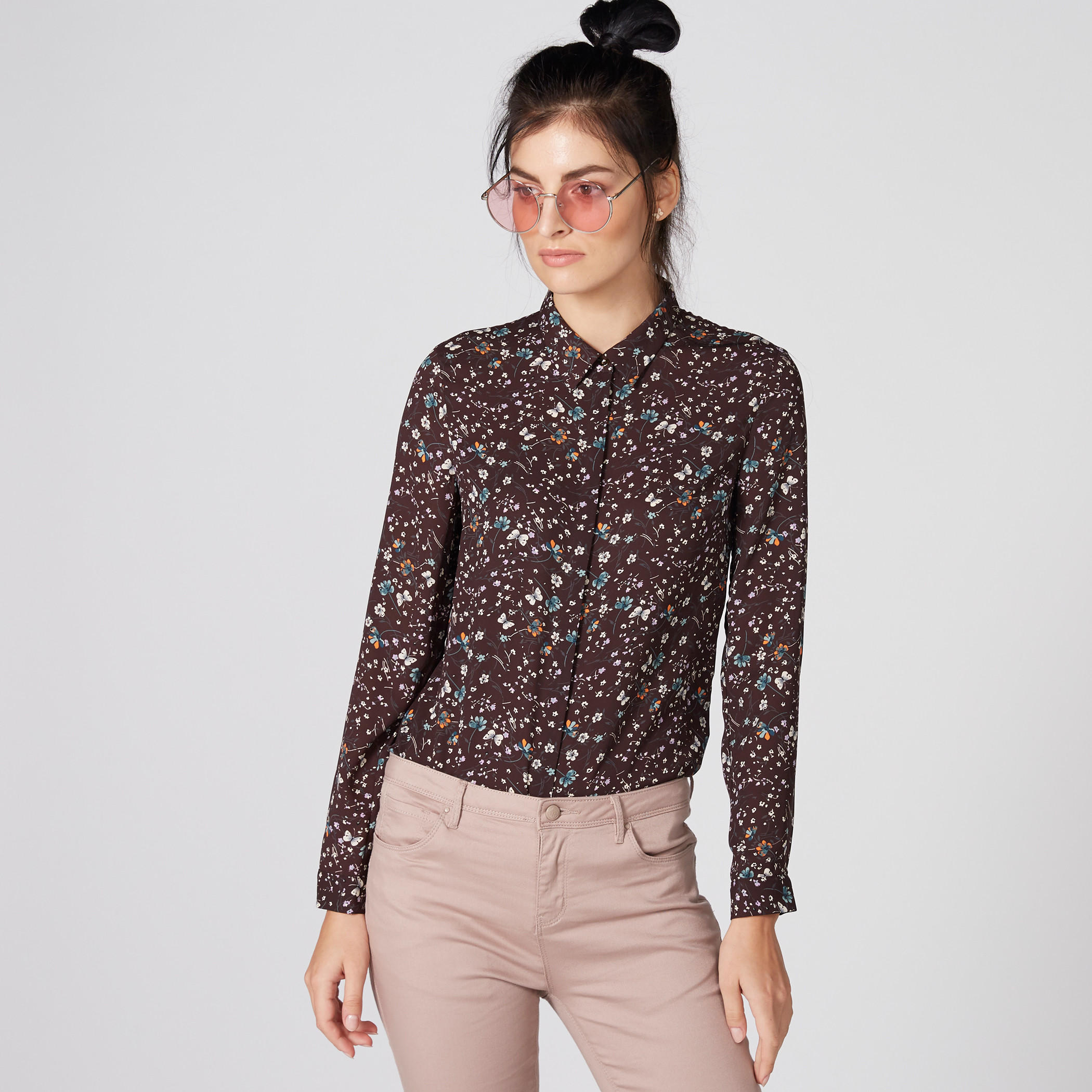 Floral Printed Shirt with Long Sleeves and Concealed Placket-women-clothing-shirtsandblouses-shirts-image-2