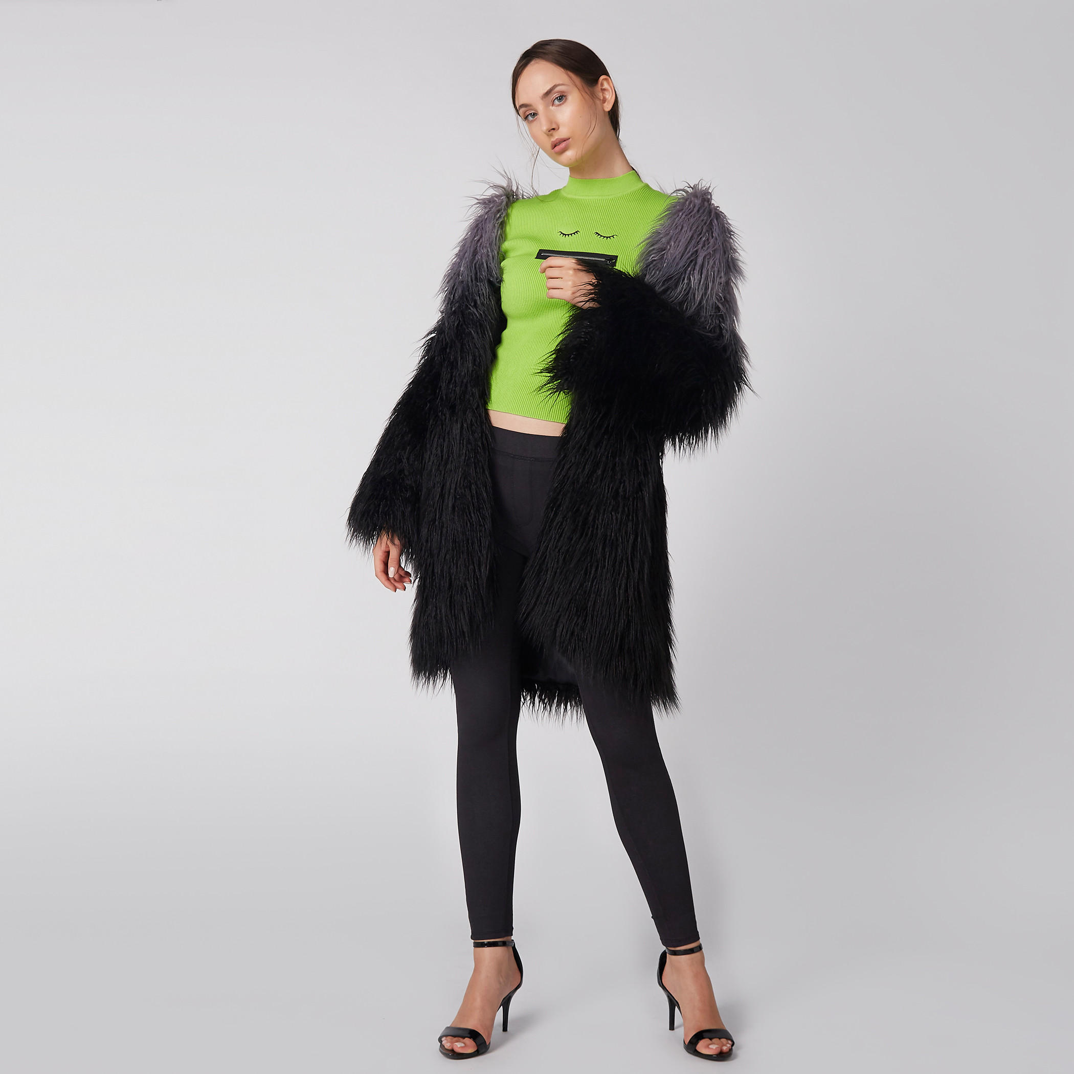 Plush Jacket with Long Sleeves-women-winterwear-coatsandjackets-jackets-image-1