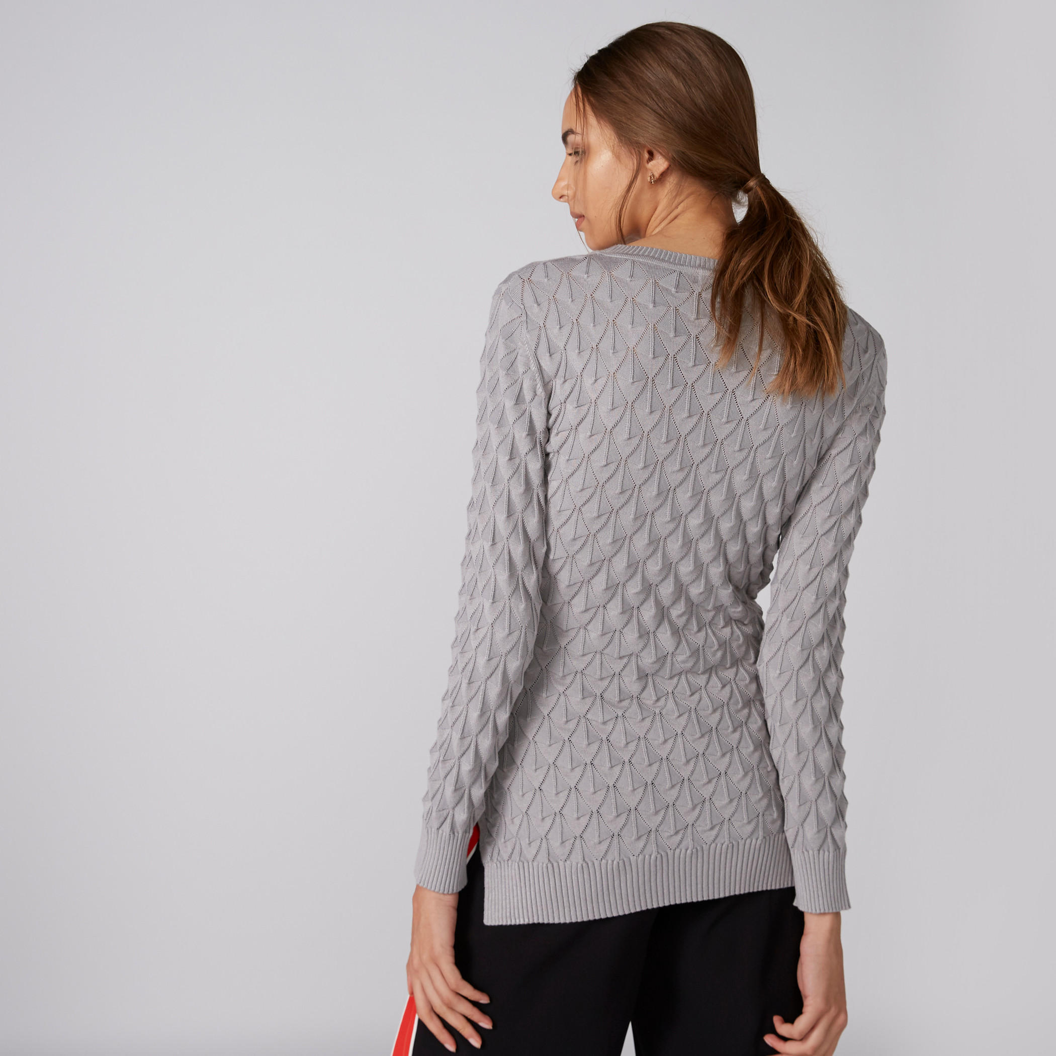كنزة بارزة الملمس بأكمام طويلة وياقة مستديرة-women-clothing-cardigansandjumpers-jumpers-image-1