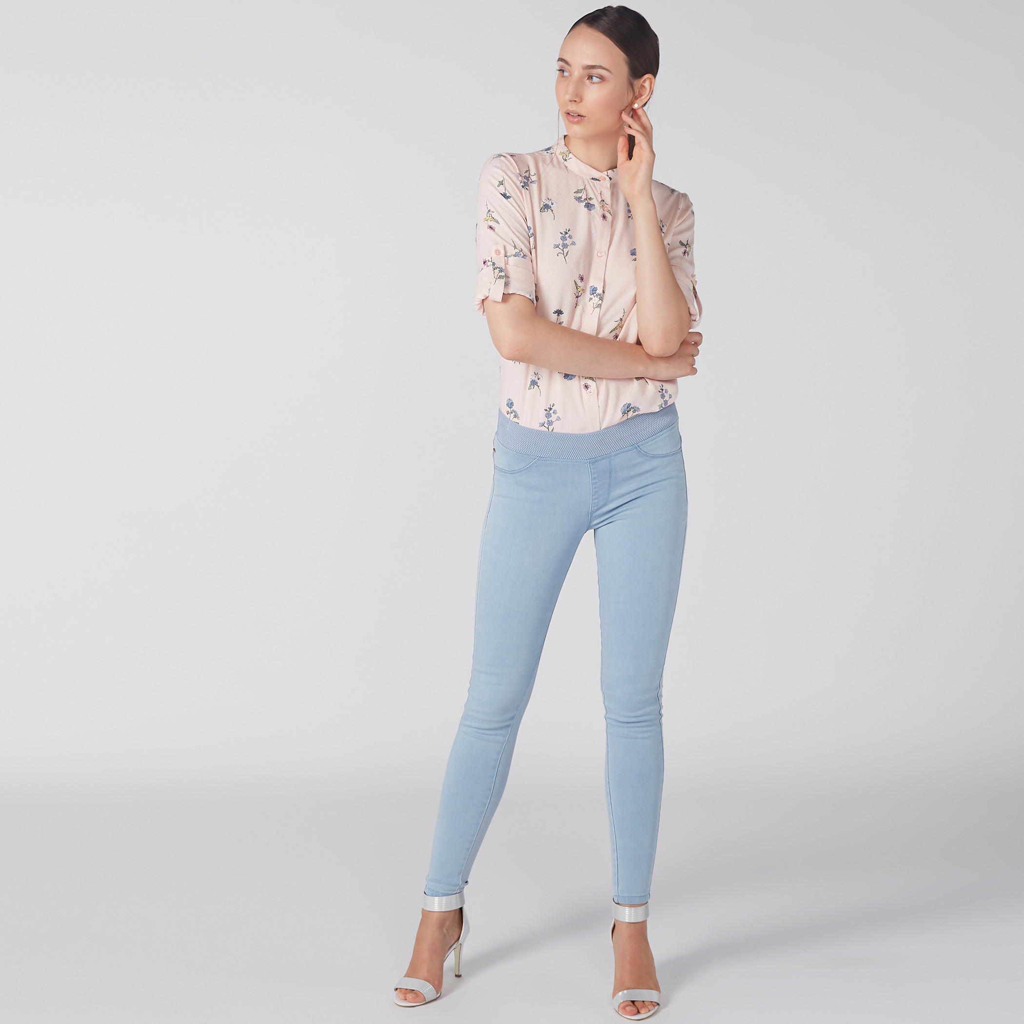 قميص بياقة ماندارين وأزرار وطبعات أزهار-women-clothing-shirtsandblouses-shirts-image-1