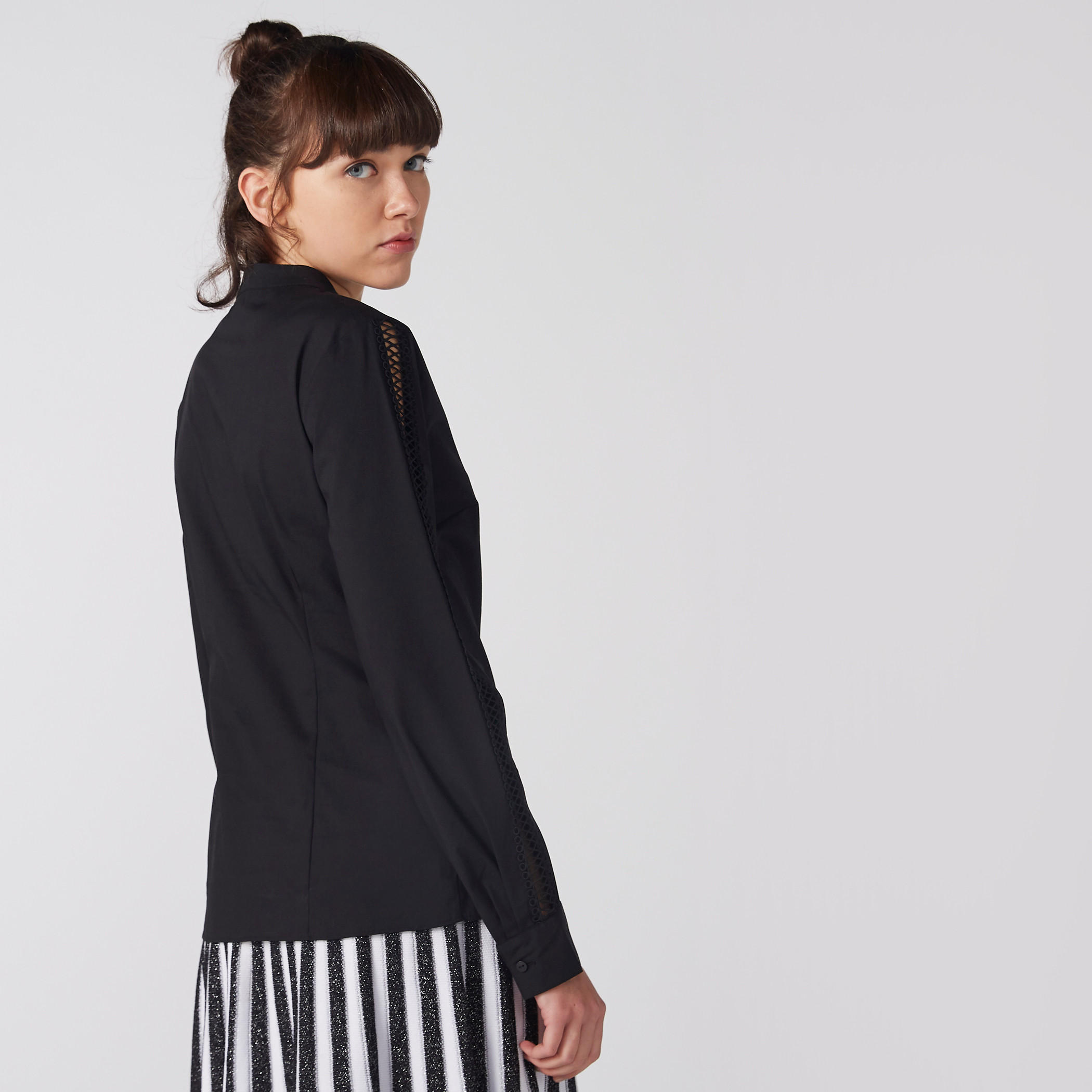 قميص بأكمام طويلة وياقة ماندارين وأزرار غير مرئية-women-clothing-shirtsandblouses-shirts-image-3
