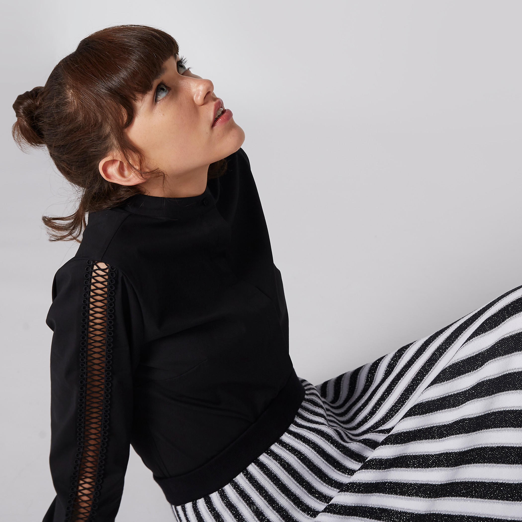 قميص بأكمام طويلة وياقة ماندارين وأزرار غير مرئية-women-clothing-shirtsandblouses-shirts-image-5