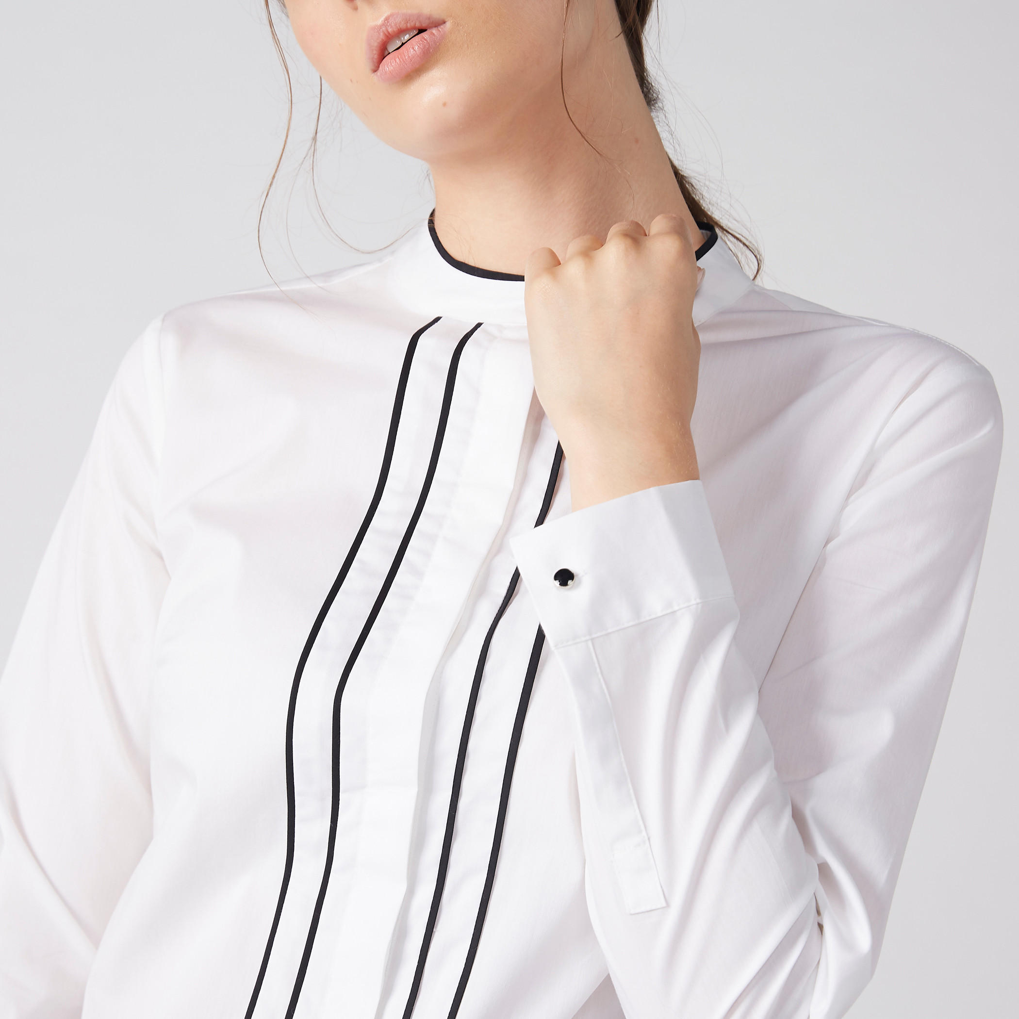 قميص بياقة ماندارين وأكمام طويلة ووصلة أزرار مخفية-women-clothing-shirtsandblouses-shirts-image-3