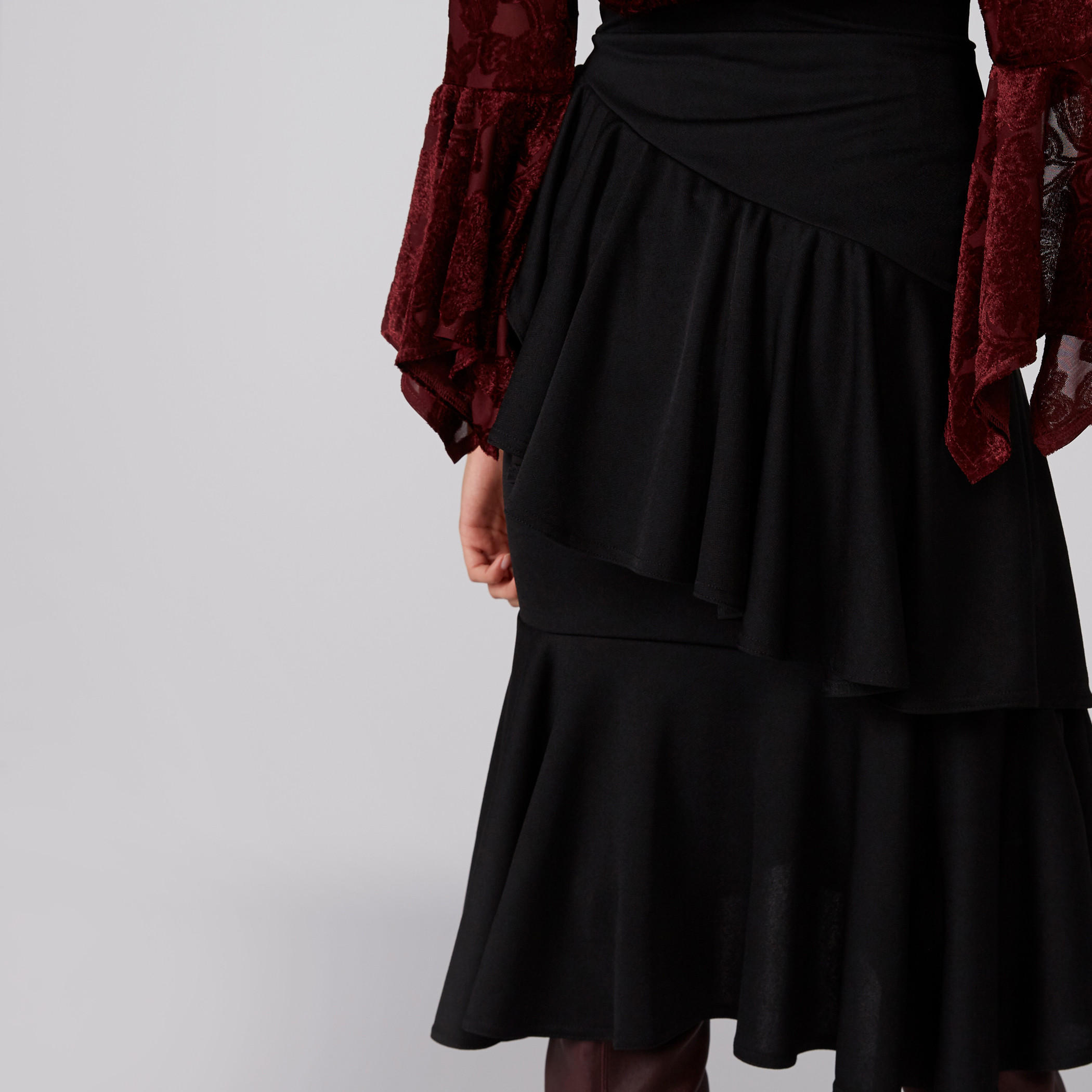 Ruffle Skirt with Asymmetric Hem-women-clothing-bottoms-skirts-image-4