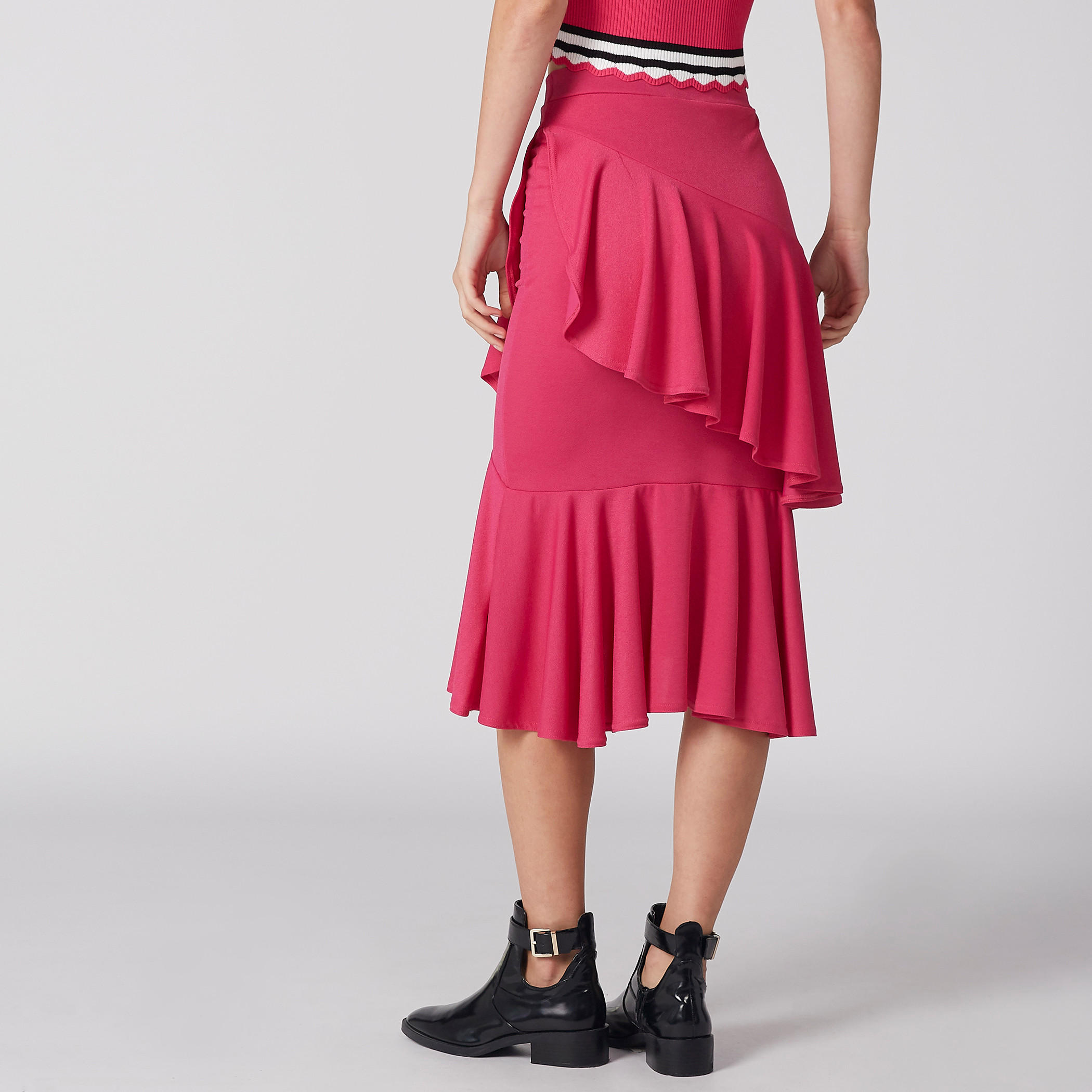 تنورة ميدي بخصر مطّاطي وتفاصيل كشكش-women-clothing-bottoms-skirts-image-4
