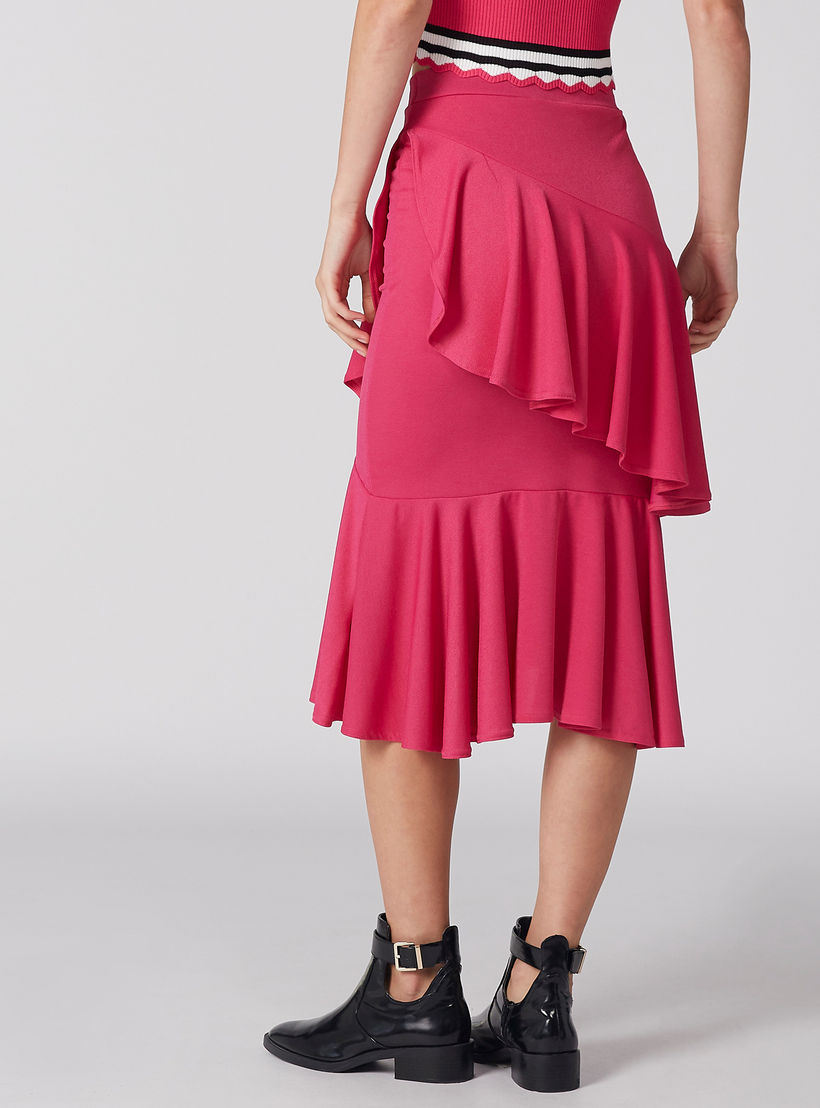 تنورة ميدي بخصر مطّاطي وتفاصيل كشكش-women-clothing-bottoms-skirts-image-4