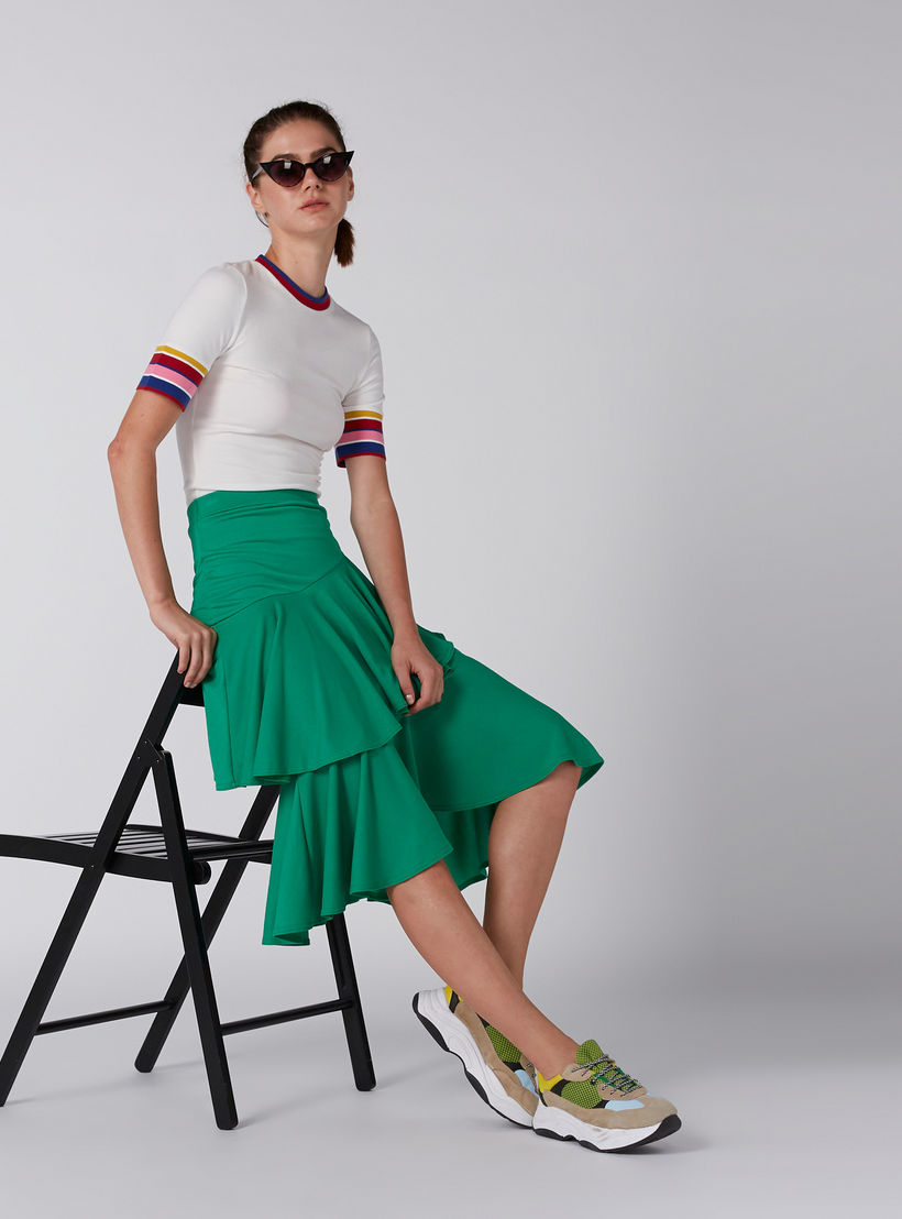 Ruffle Detail Midi Skirt with Elasticised Waistband-women-clothing-bottoms-skirts-image-1