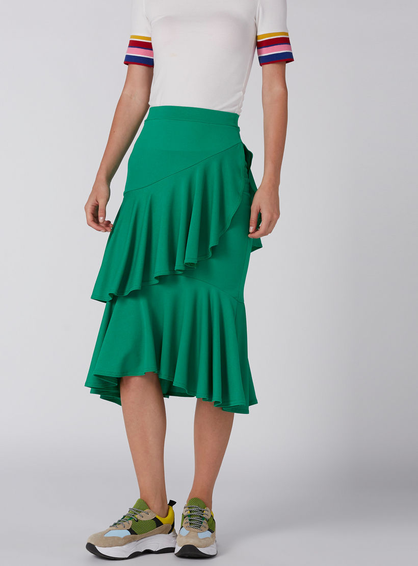 Ruffle Detail Midi Skirt with Elasticised Waistband-women-clothing-bottoms-skirts-image-2