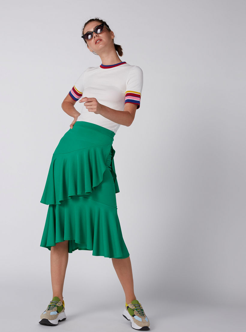Ruffle Detail Midi Skirt with Elasticised Waistband-women-clothing-bottoms-skirts-image-3
