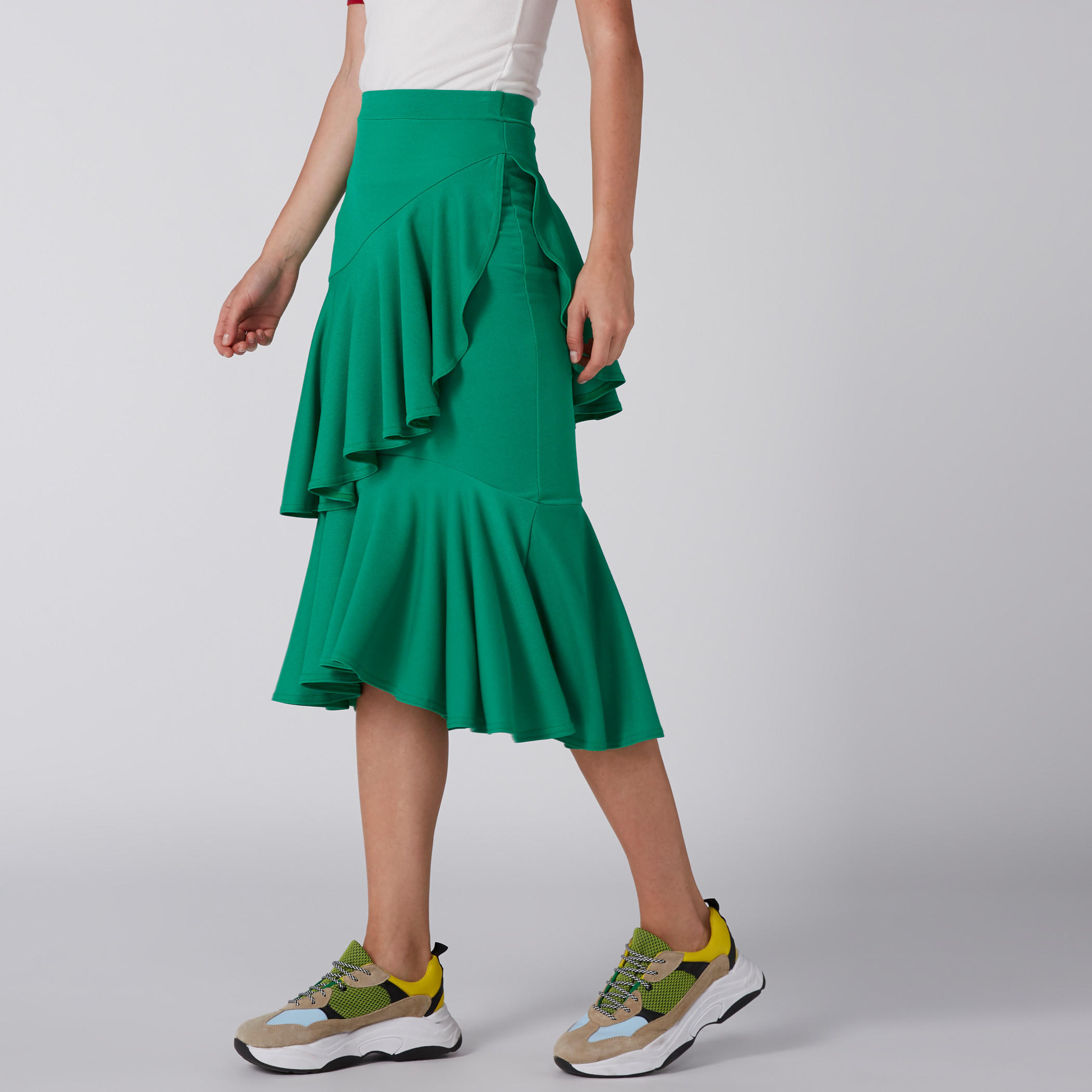 Ruffle Detail Midi Skirt with Elasticised Waistband-women-clothing-bottoms-skirts-image-5