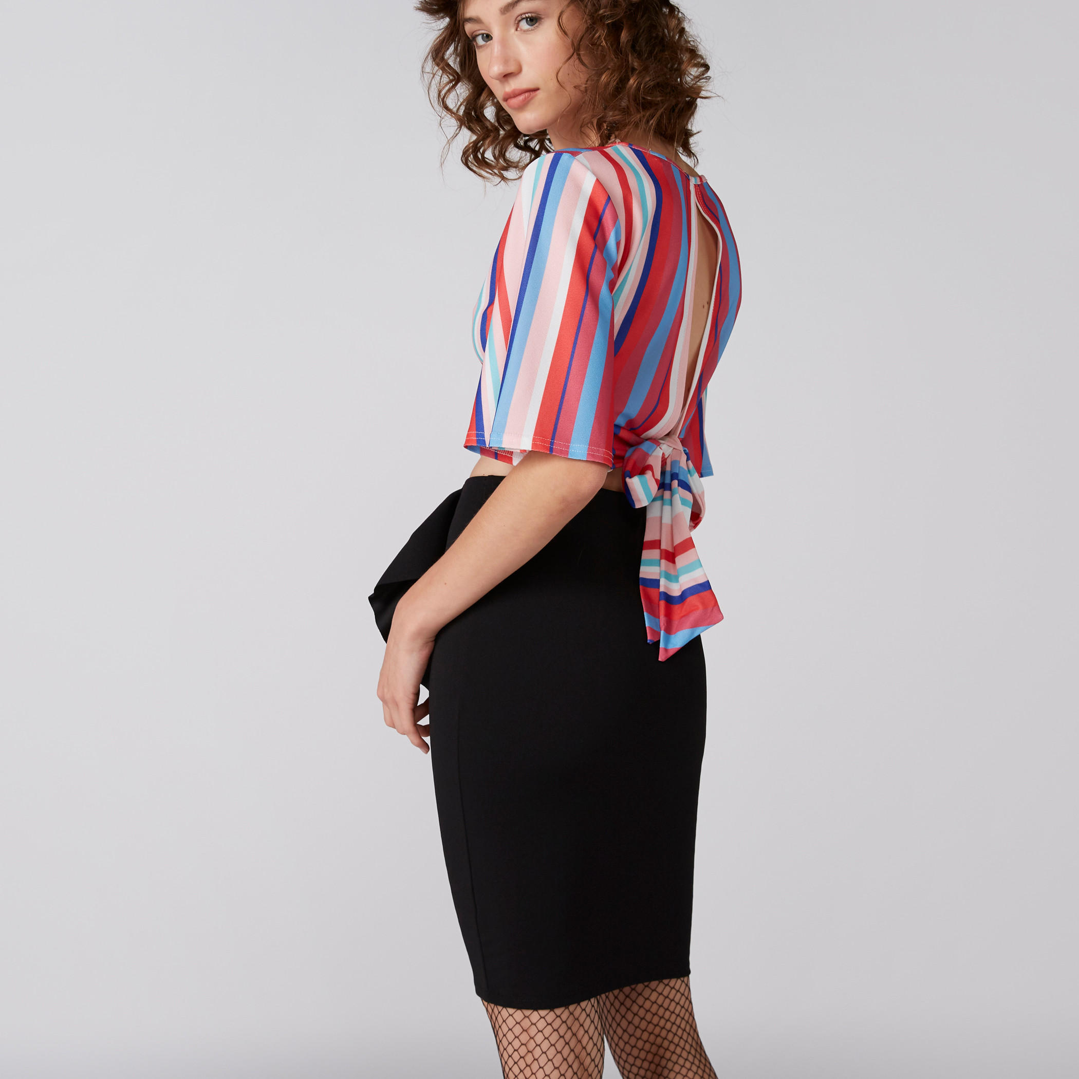 Ruffle Detail Bodycon Mini Skirt-women-clothing-bottoms-skirts-image-2