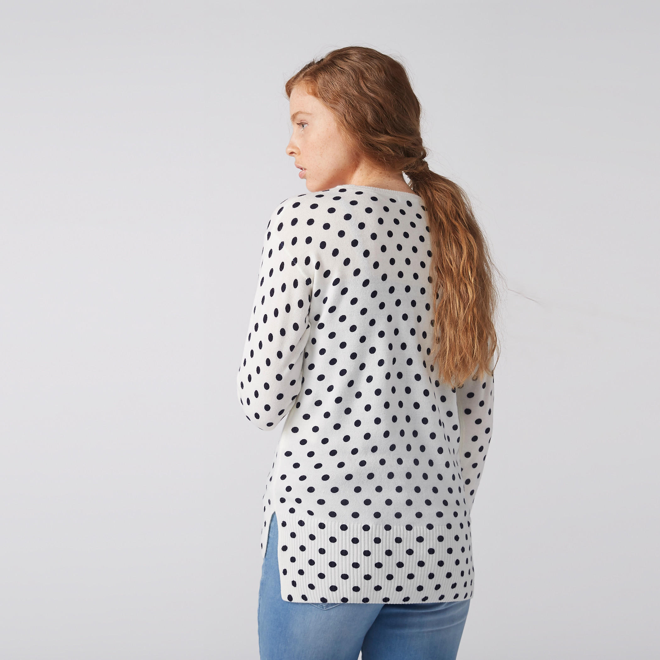 Polka Dot Printed Top with Cuffed Sleeves-women-clothing-shirtsandblouses-blouses-image-4