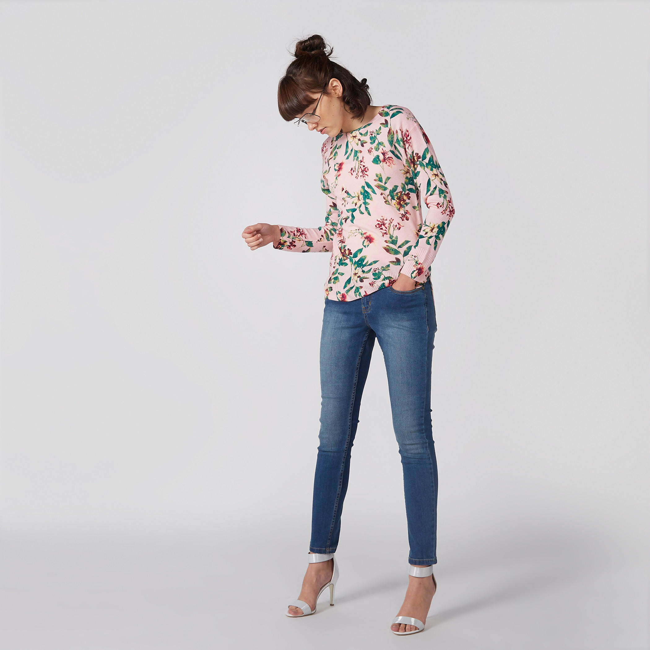 Printed Top with Boat Neck and Drop Shoulder Sleeves-women-clothing-shirtsandblouses-blouses-image-1