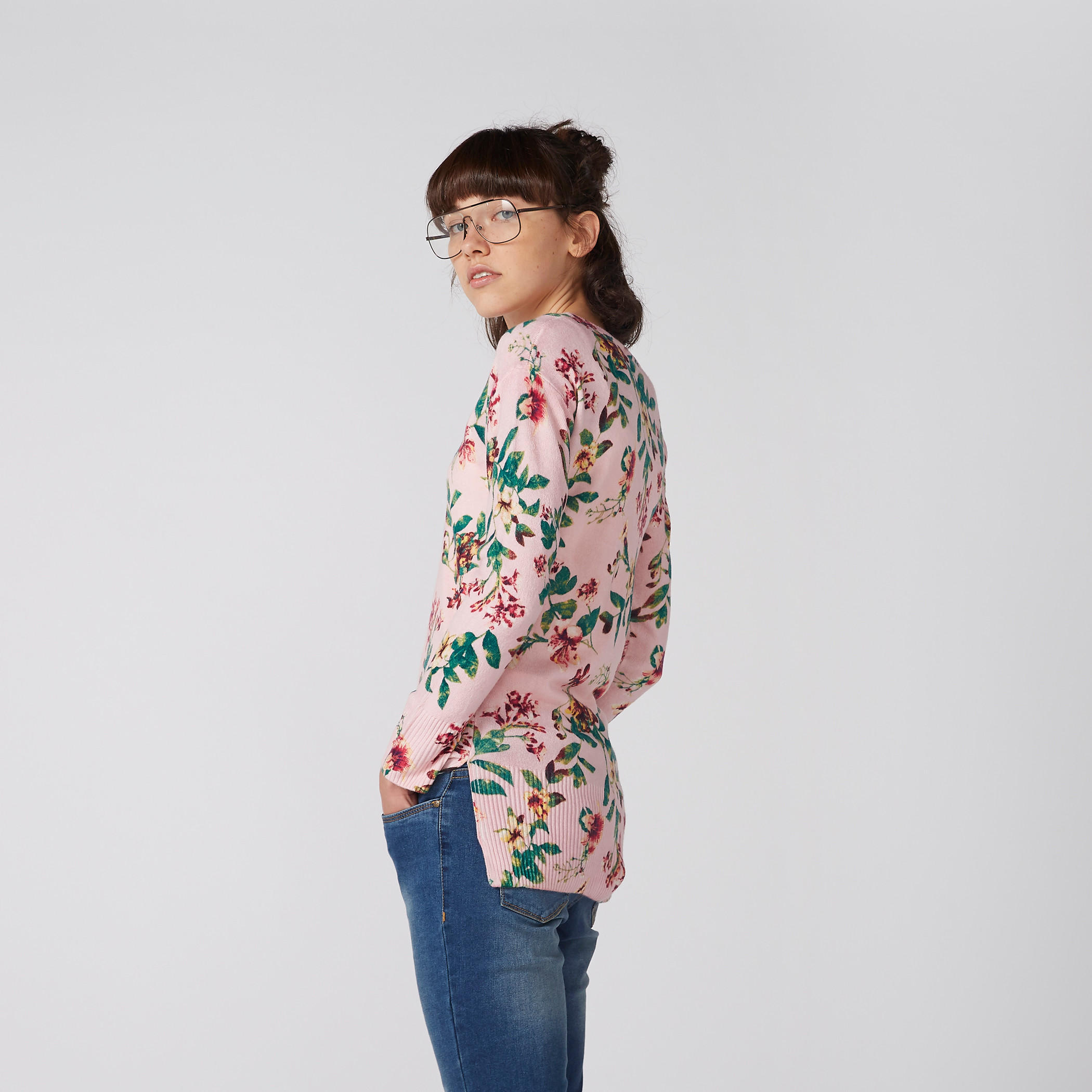 Printed Top with Boat Neck and Drop Shoulder Sleeves-women-clothing-shirtsandblouses-blouses-image-2