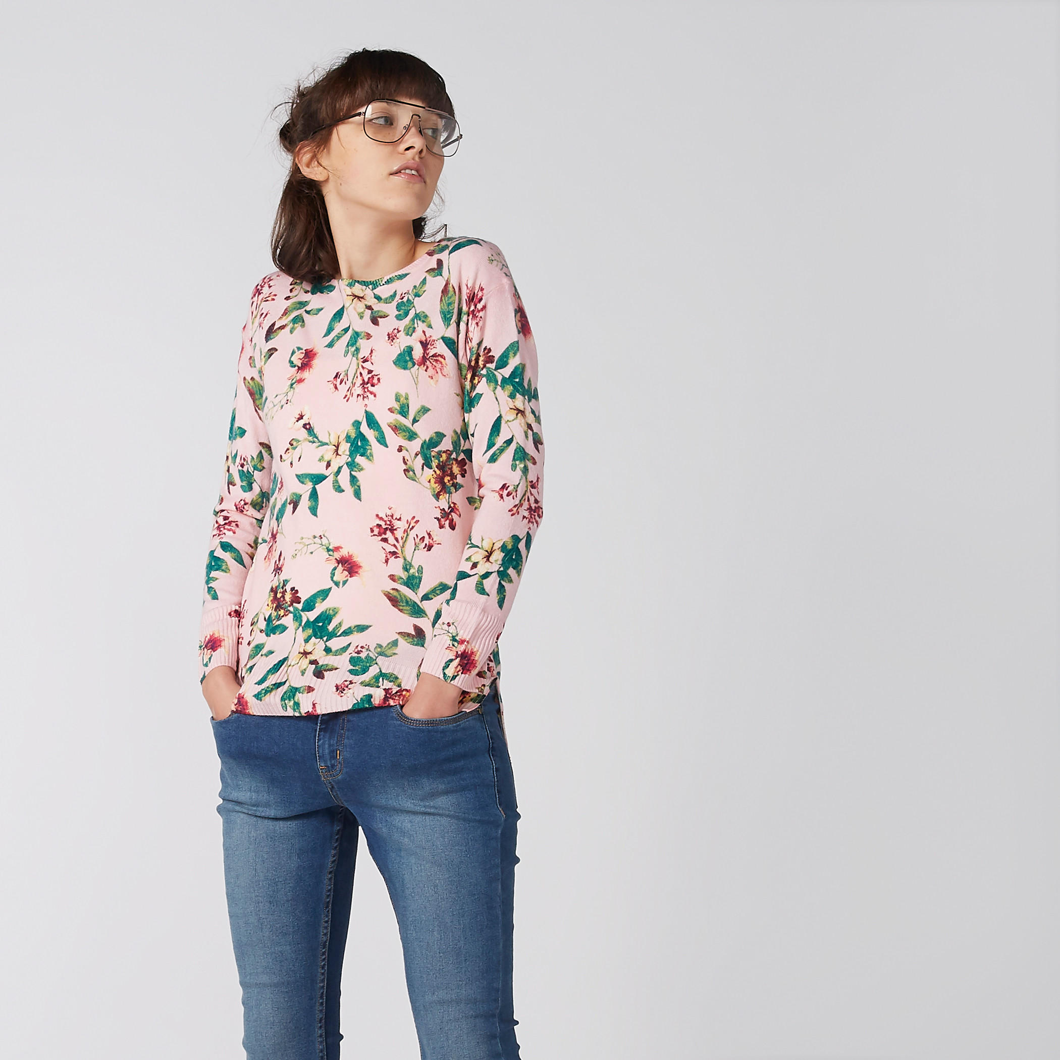 Printed Top with Boat Neck and Drop Shoulder Sleeves-women-clothing-shirtsandblouses-blouses-image-3