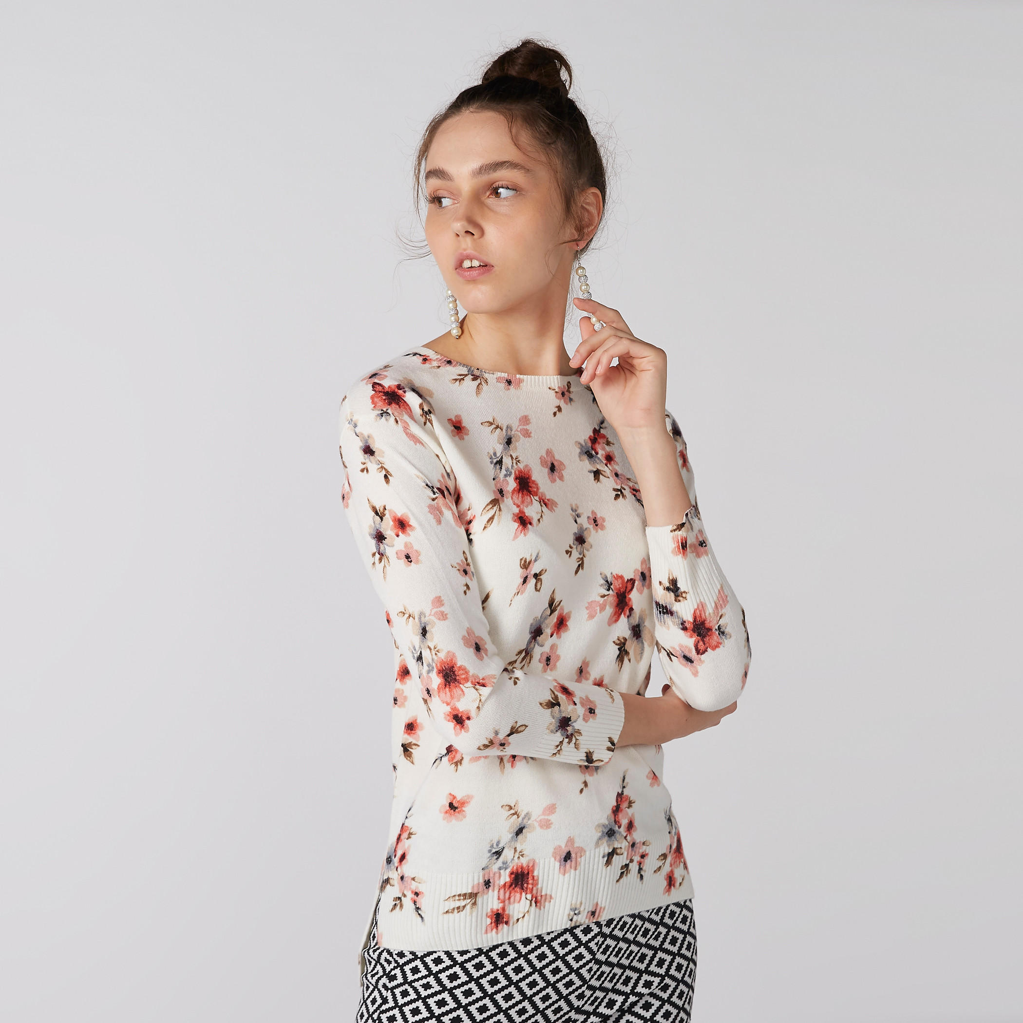 Floral Printed Top with Boat Neck-women-clothing-shirtsandblouses-blouses-image-2