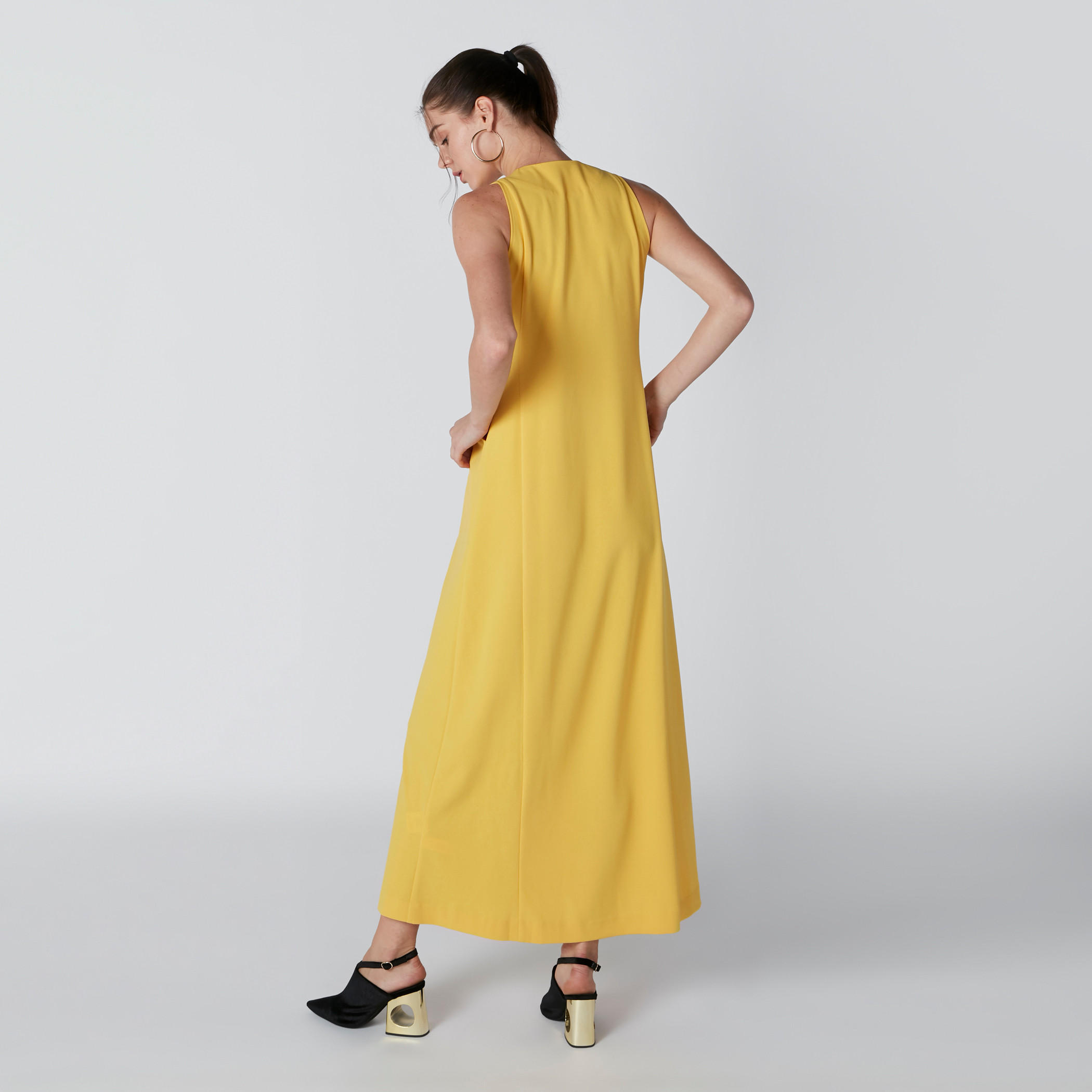 فستان طويل دون أكمام بأزرار وجيوب-women-clothing-dresses-image-2